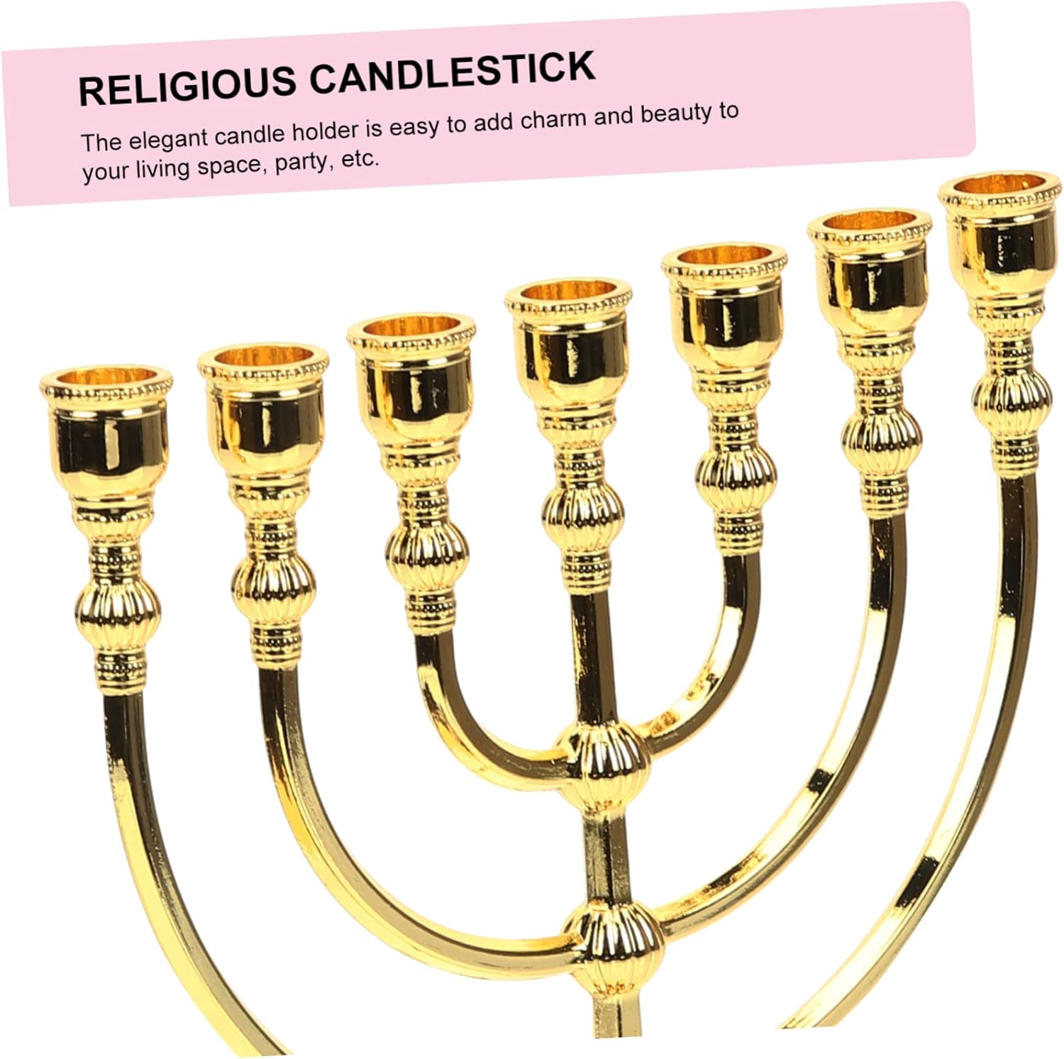 Elegant 7-Piece Metal Candlestick Set for Jewish Decor