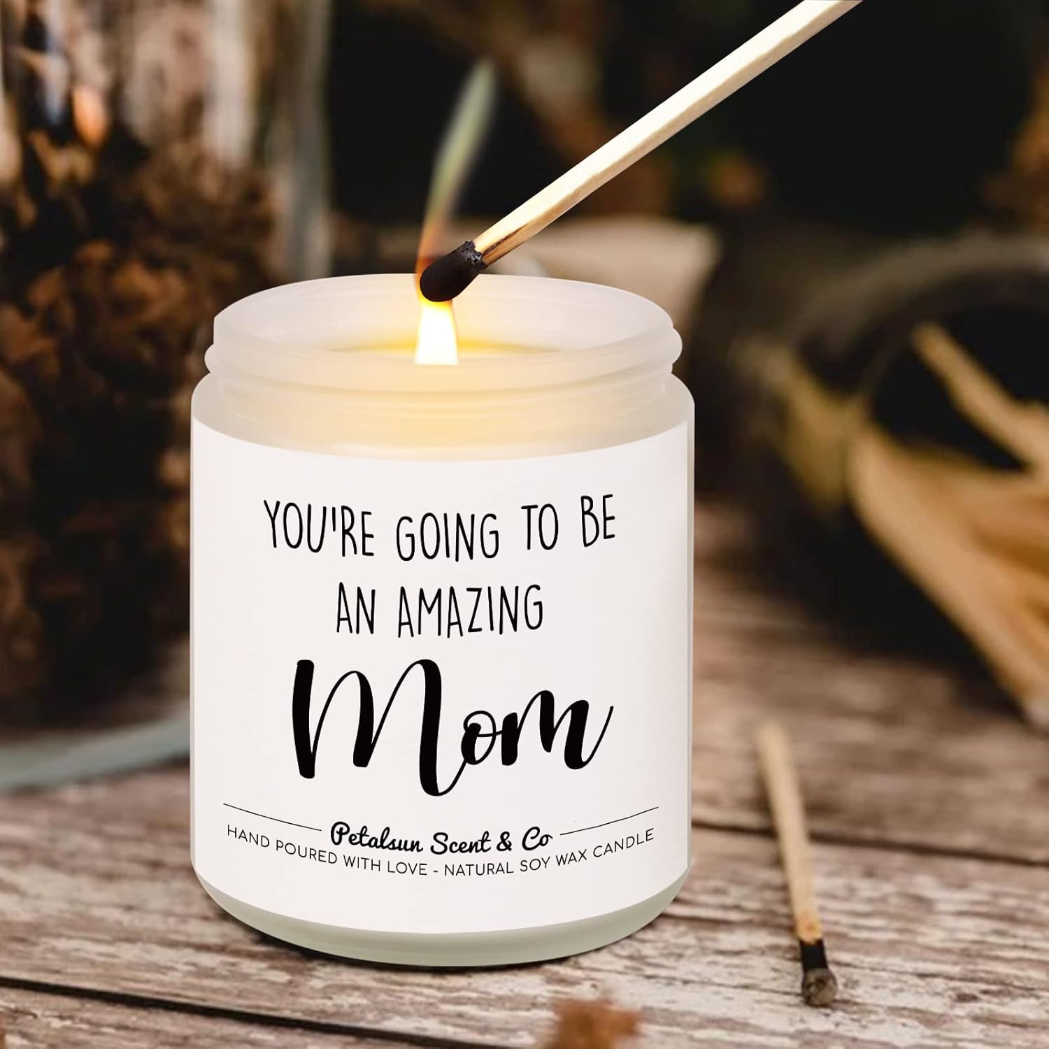Petalsun Lavender Soy Candle for New Moms 7OZ