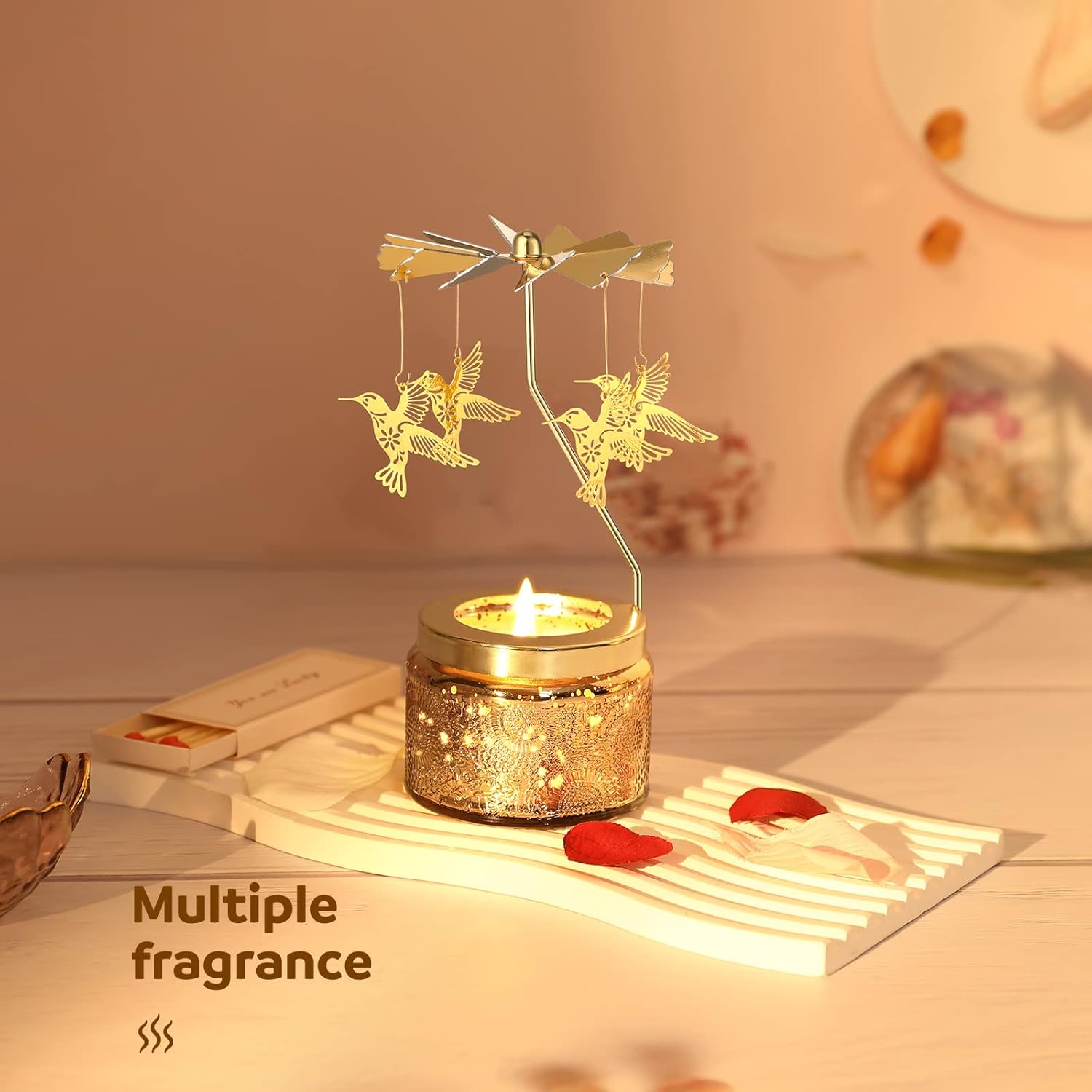 Rotating Thermal Air Candle Holder for Home Decor