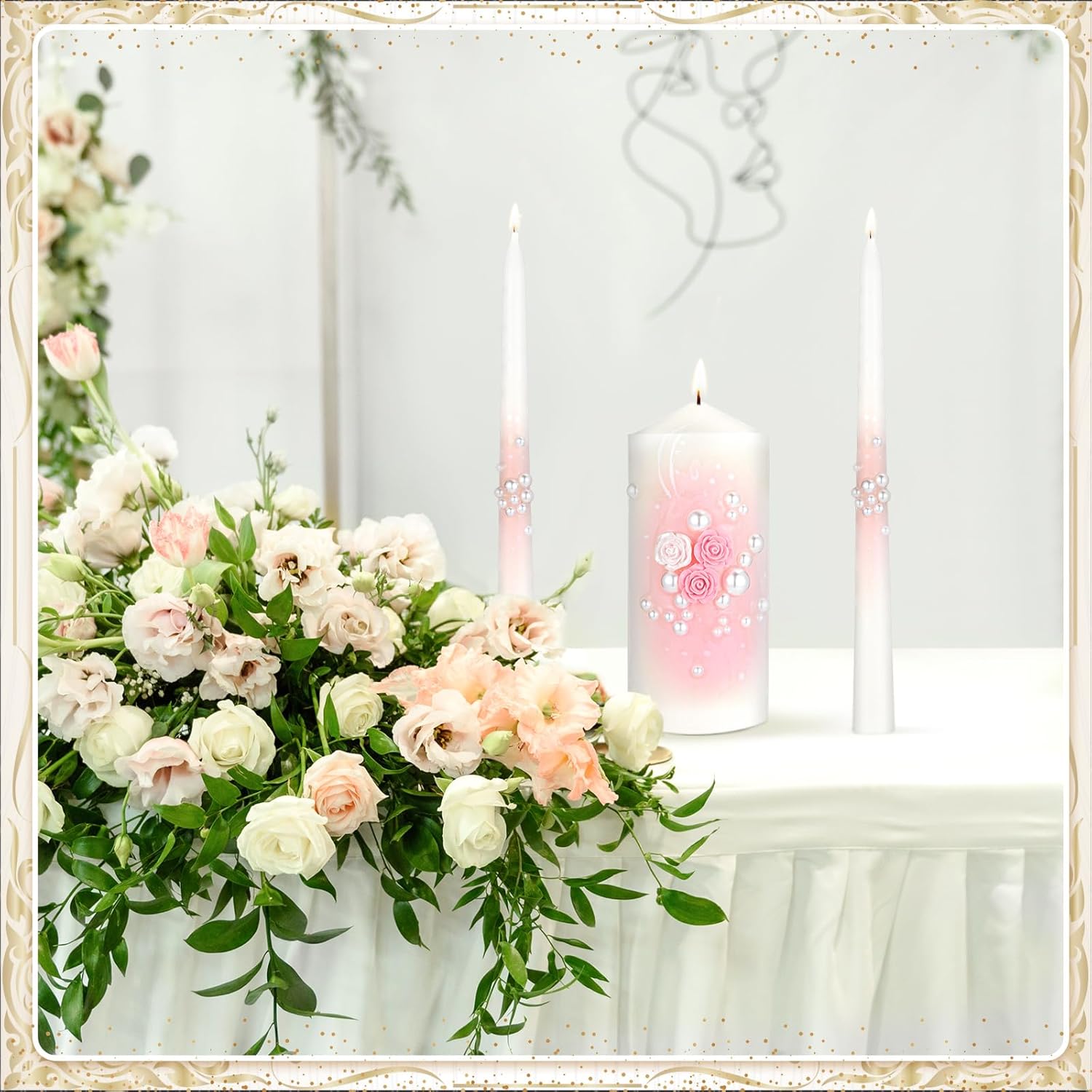Glowing Sequoia Wedding Unity Candles Set