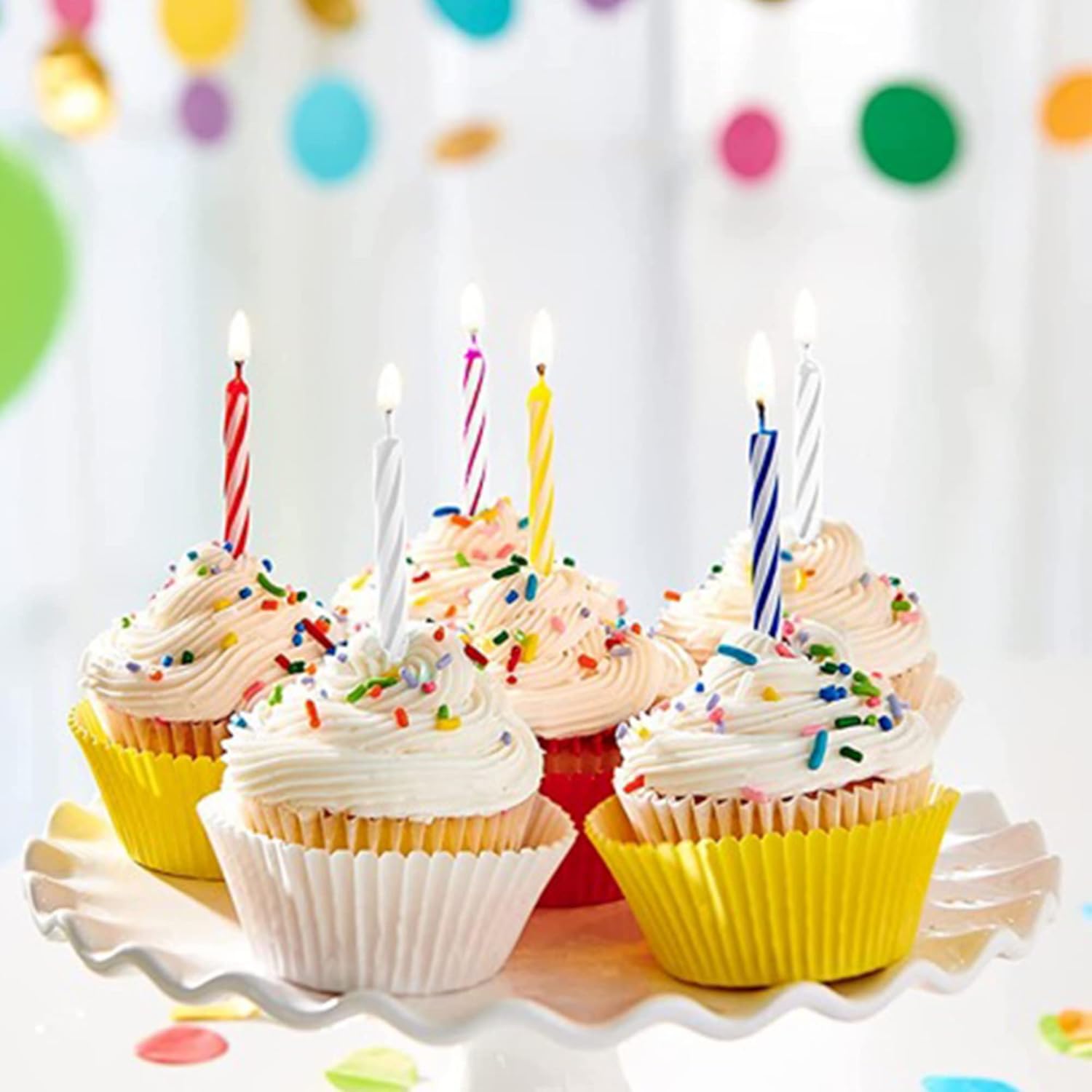 72-MultiColor Birthday Candles for Parties Celebrations