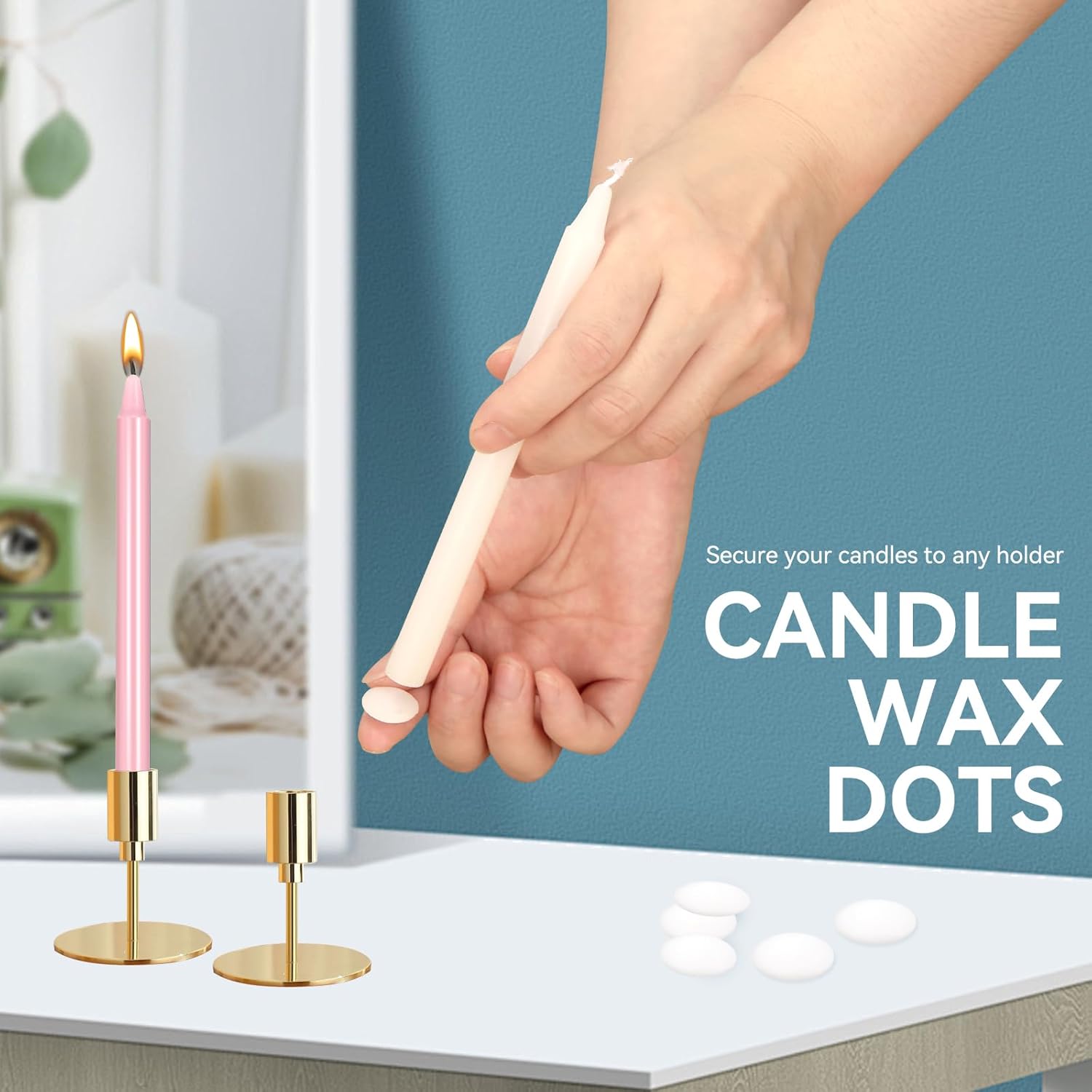 Taper Candle Wax Dots Adhesive