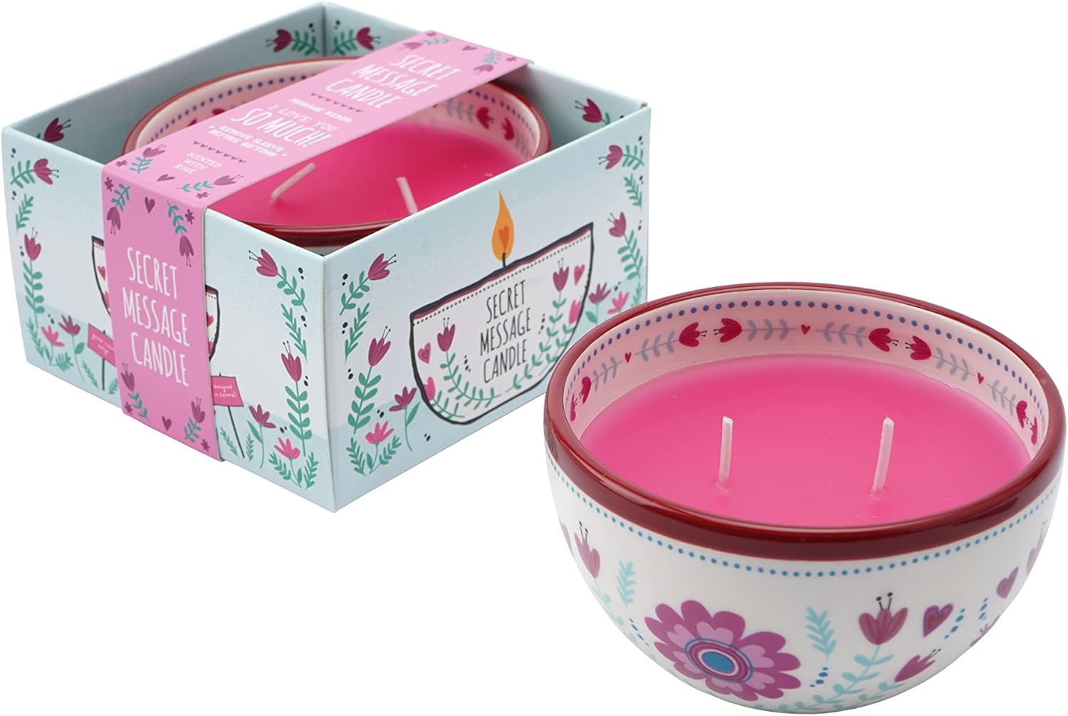Secret Message Candle Pink