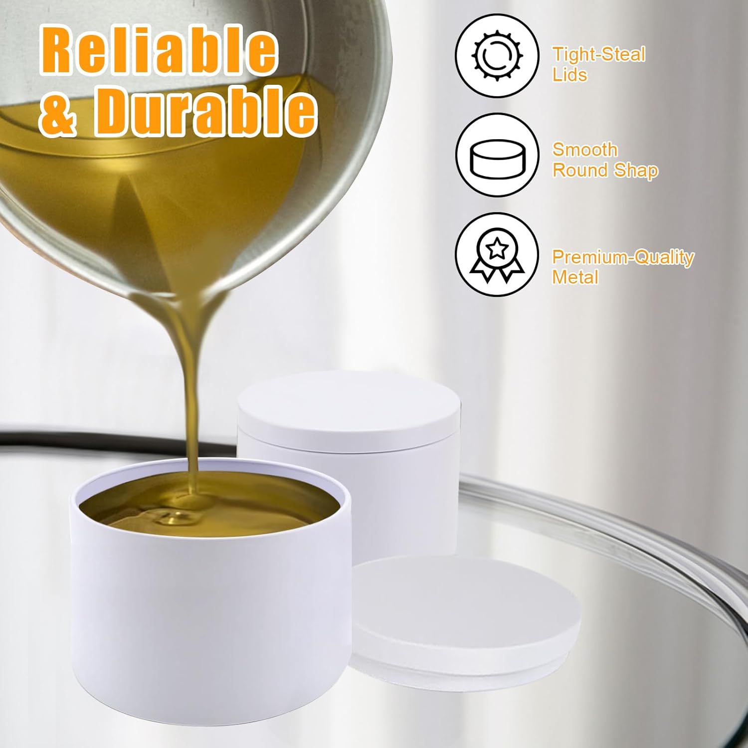 BBAXI 24-Piece Matte White Candle Tin for DIY Storage Travel
