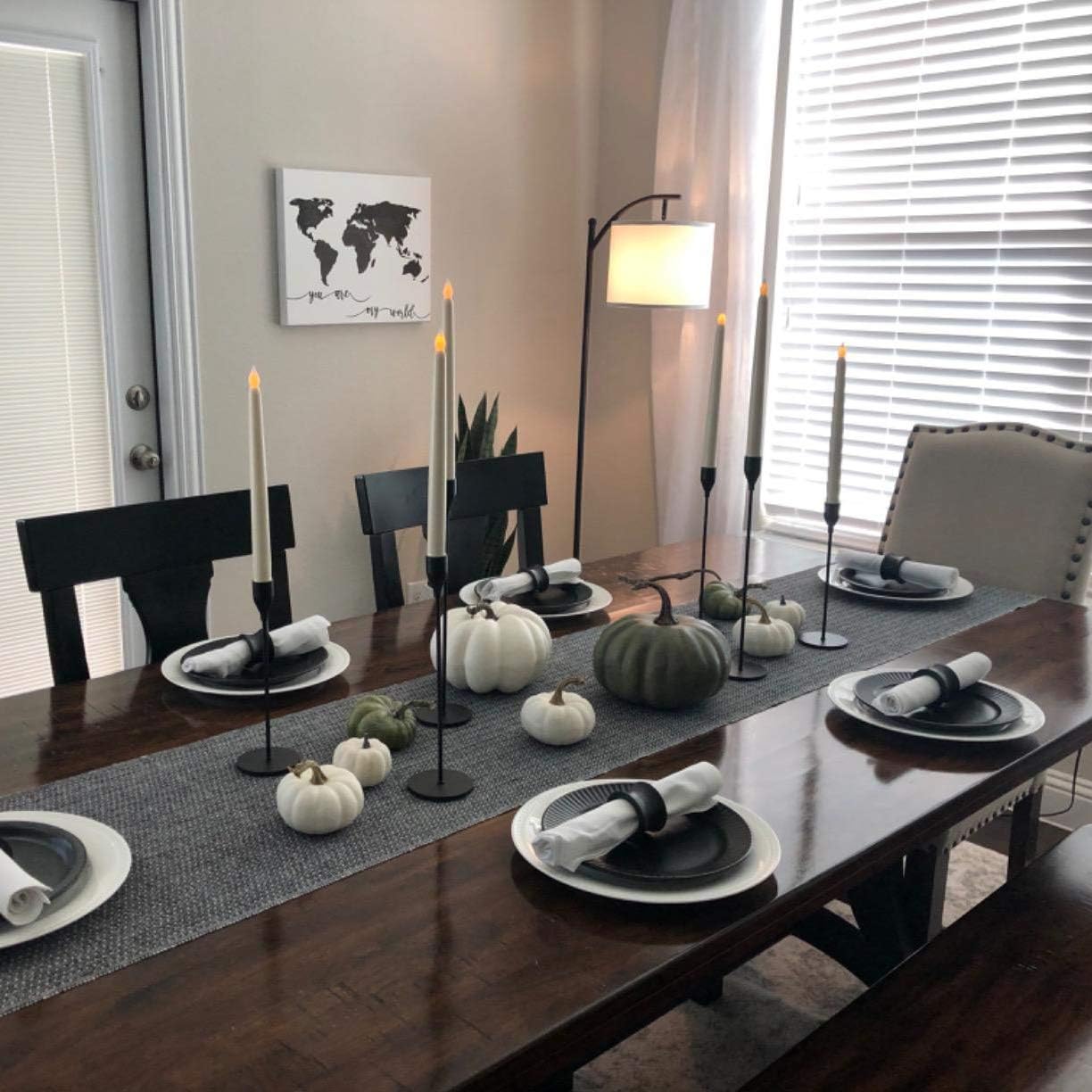 Matte Black Candle Holder Set of 3 for Taper Candles