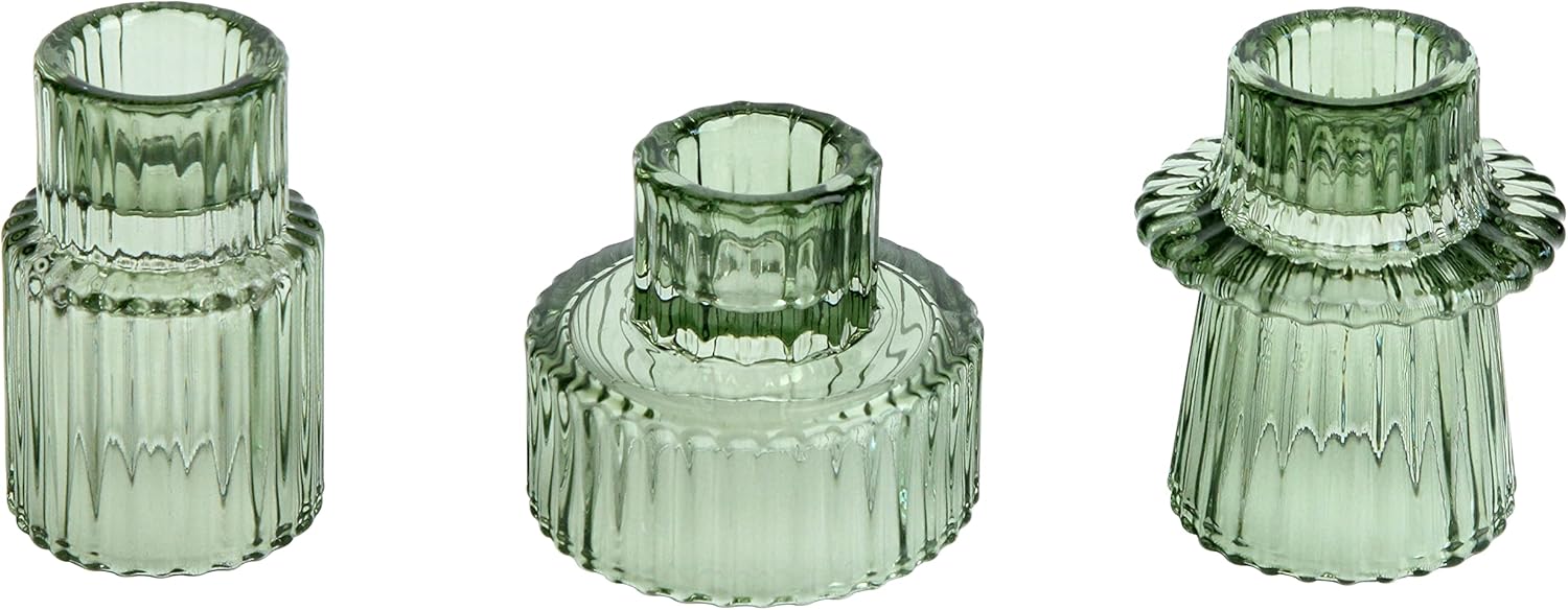 Vixdonos Taper Glass Candlestick Holders Elegant Table Centerpieces