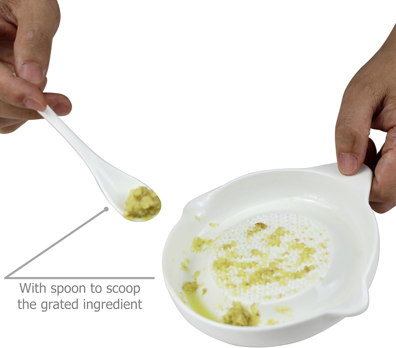 Perfect for Wasabi More EIKS Ceramic Grater with Spoon Brush