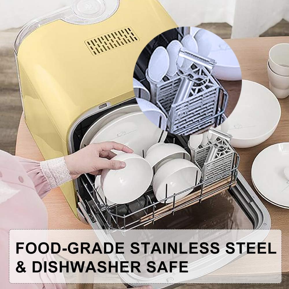 JianGLAI Stainless Steel Julienne Peeler with Cleaning Brush Carrot Potato Slicer