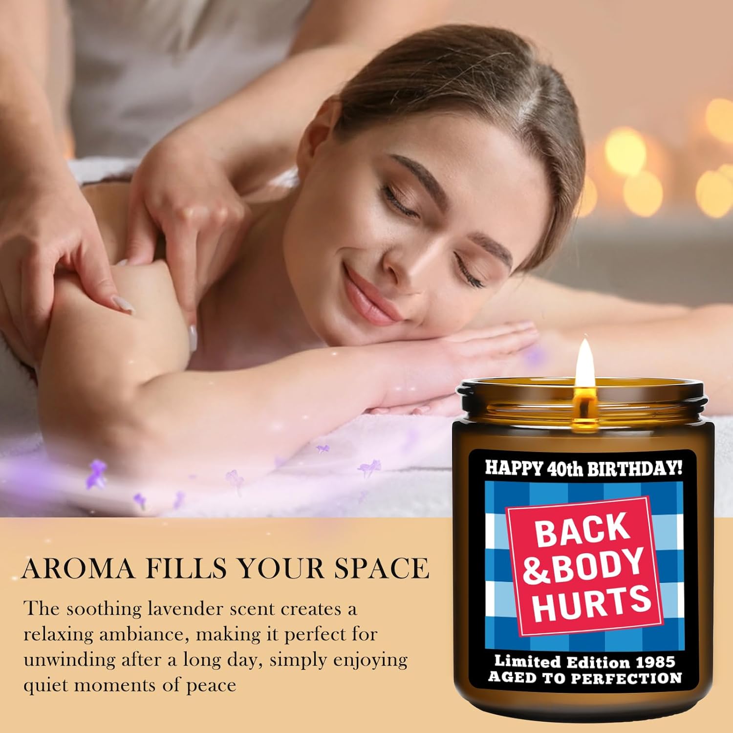 40th Birthday Candle for Women Men