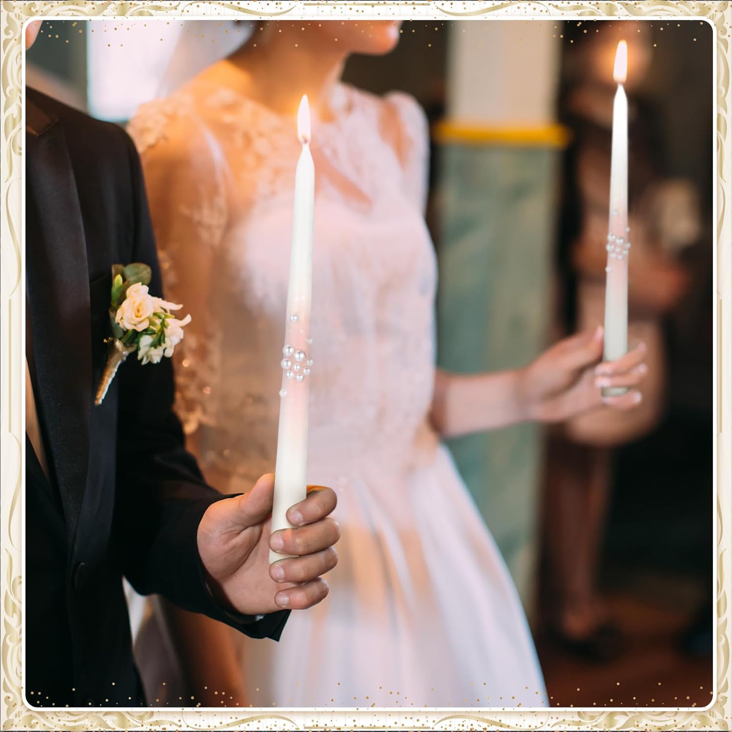 Glowing Sequoia Wedding Unity Candles Set