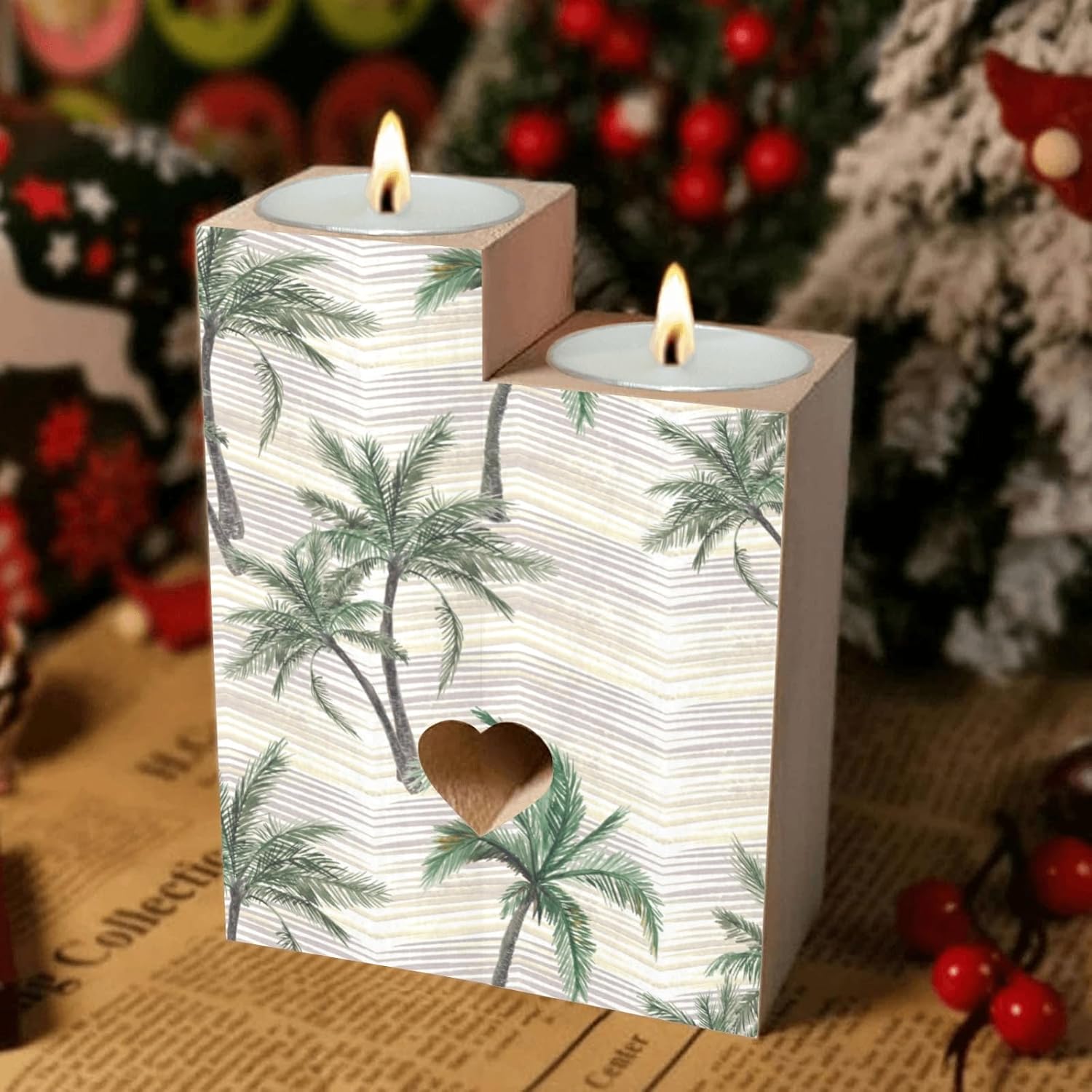 Tropical Background Candle Holders
