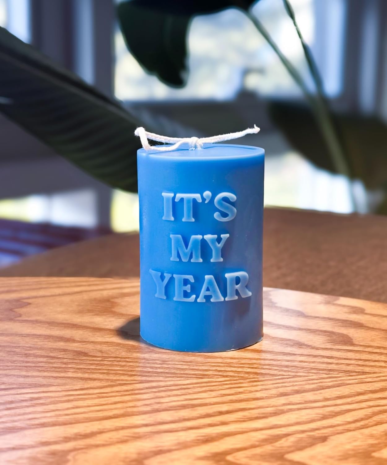 Uplifting Blue Candle Positive Message