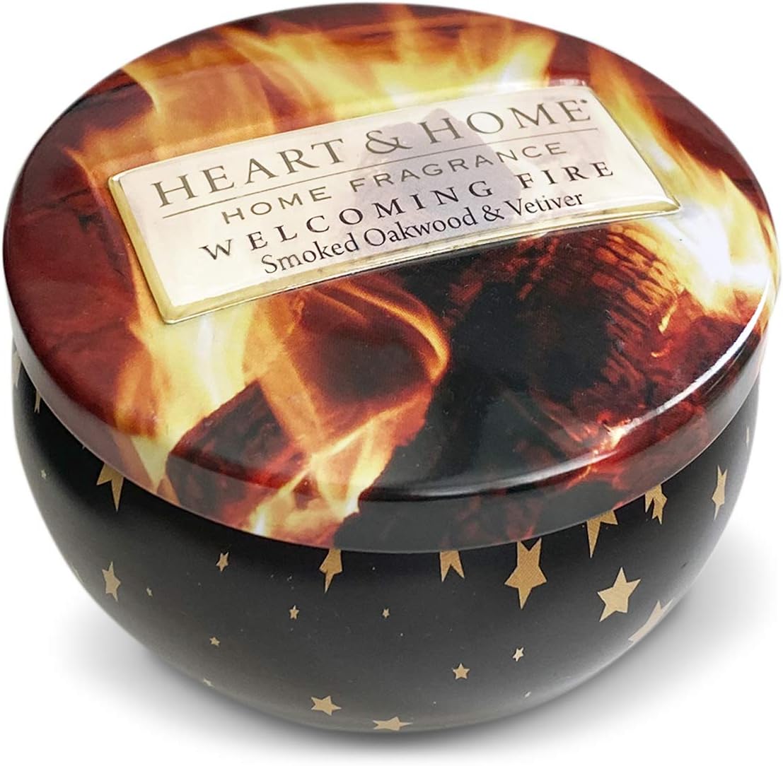 Heart Home Christmas Tin Candle - Welcoming Fire