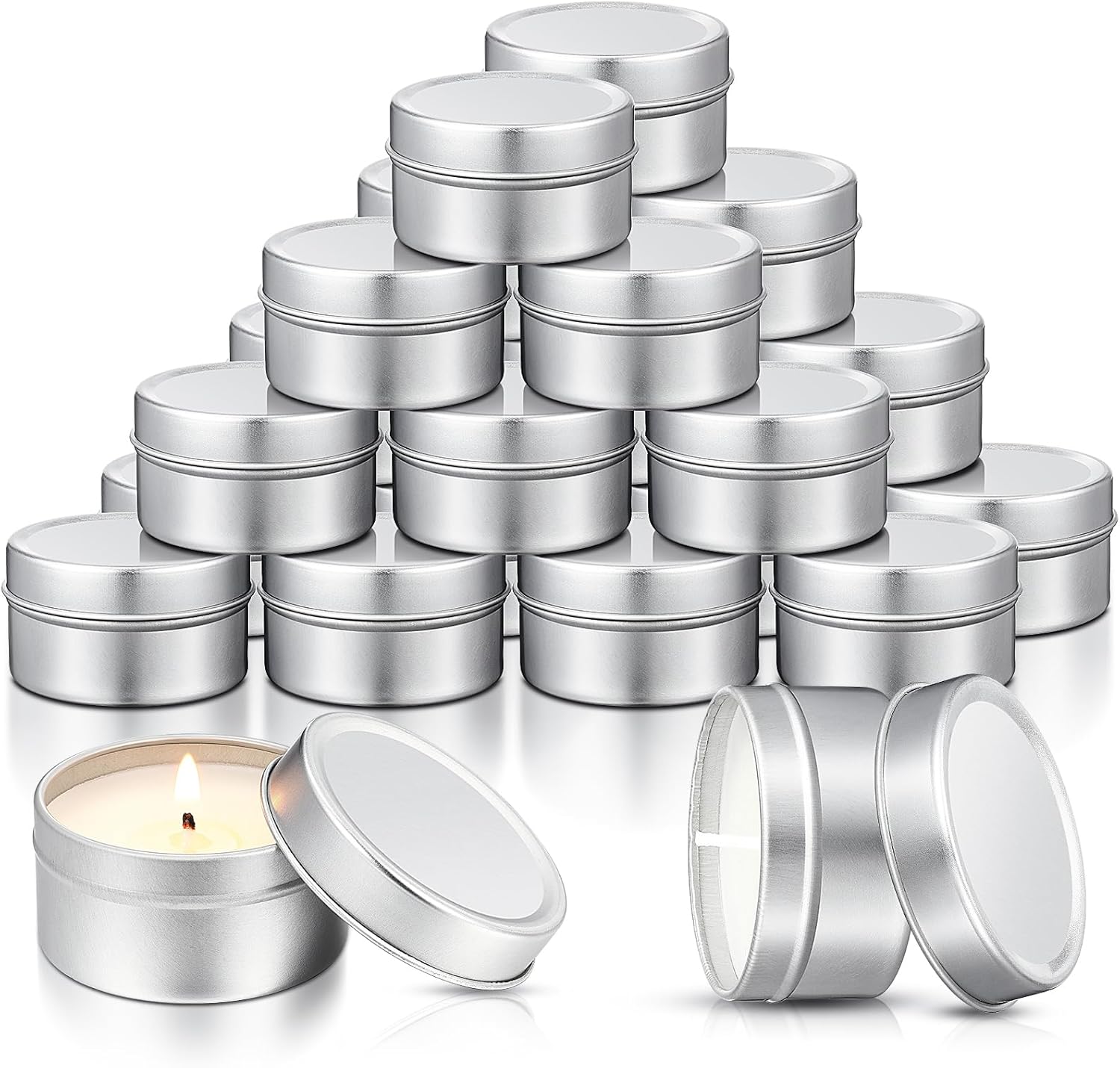 24 Pcs DIY Baby Shower Candle Tins with Lids