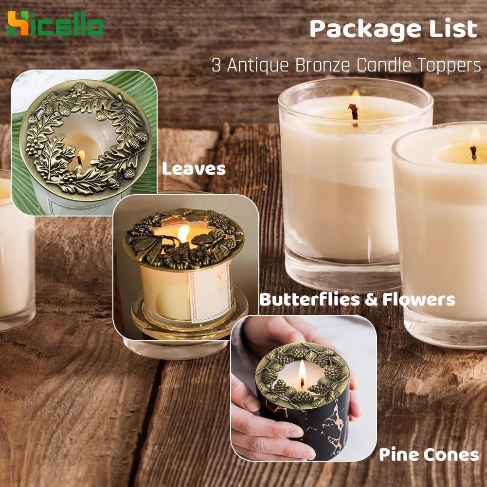 Bring out the best in your candles with Hicellos antique bronze candle toppers