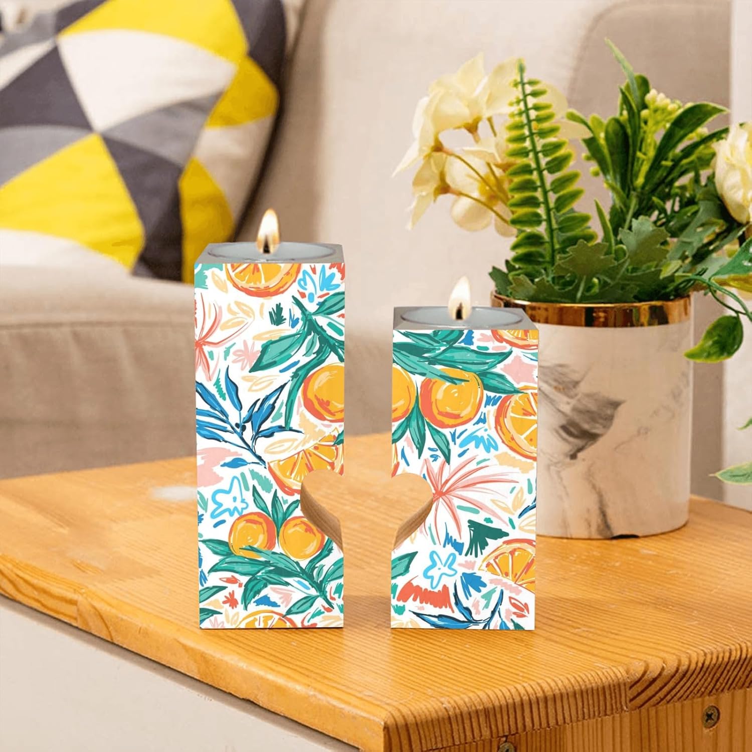Summer Heart Candle Holder Set