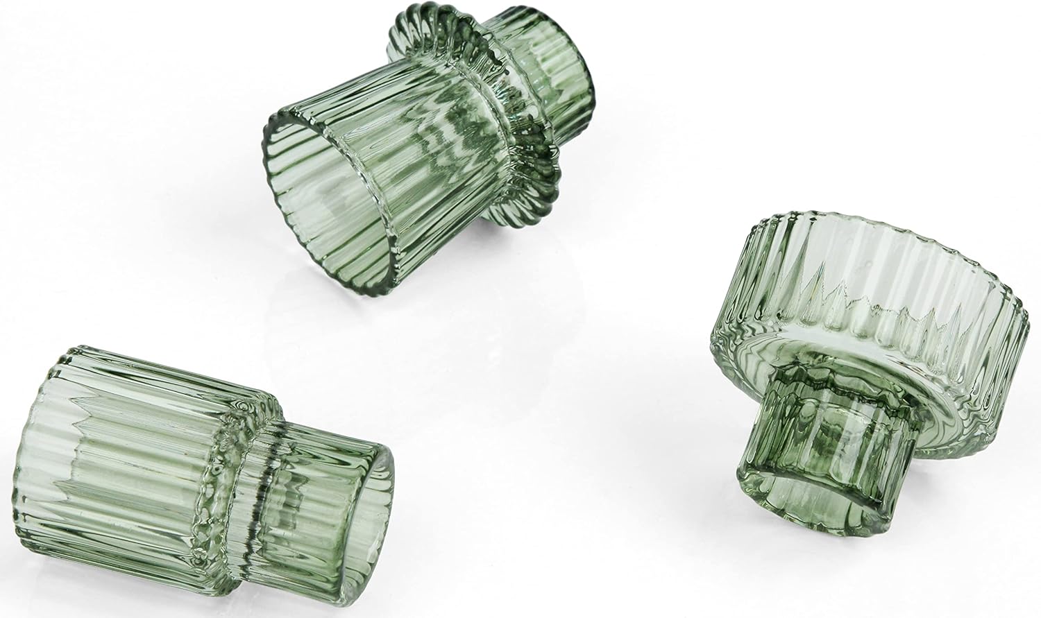 Vixdonos Taper Glass Candlestick Holders Elegant Table Centerpieces