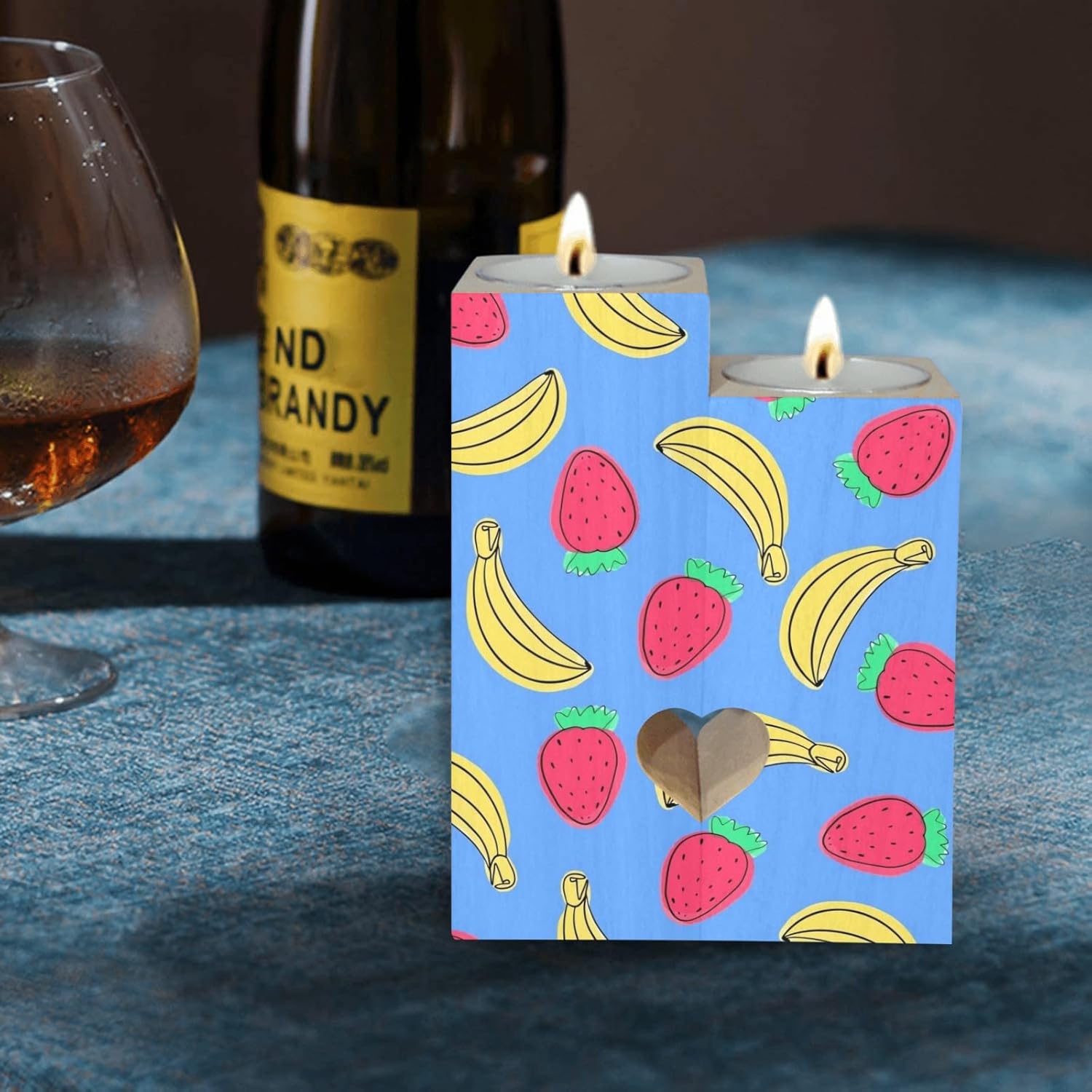 Summer Fruits Candle Holder with Heart Design