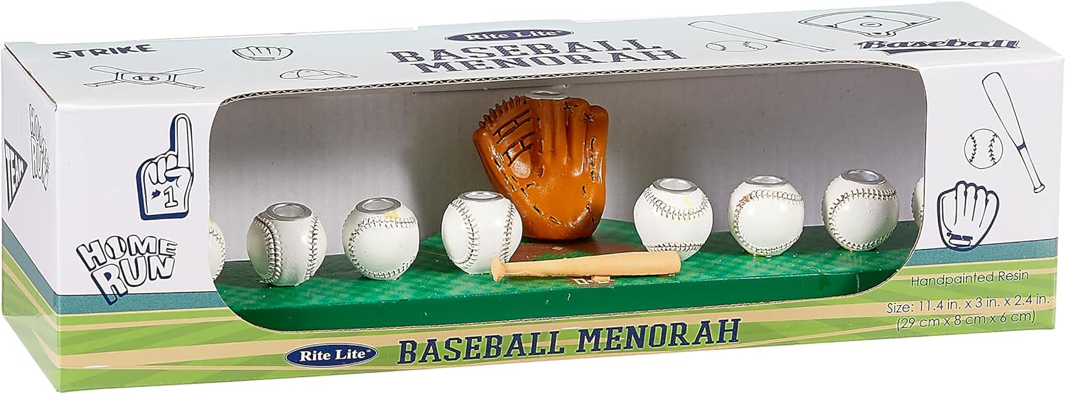 Rite Lite Hanukkah Baseball menorah Jewish sports gift for boys