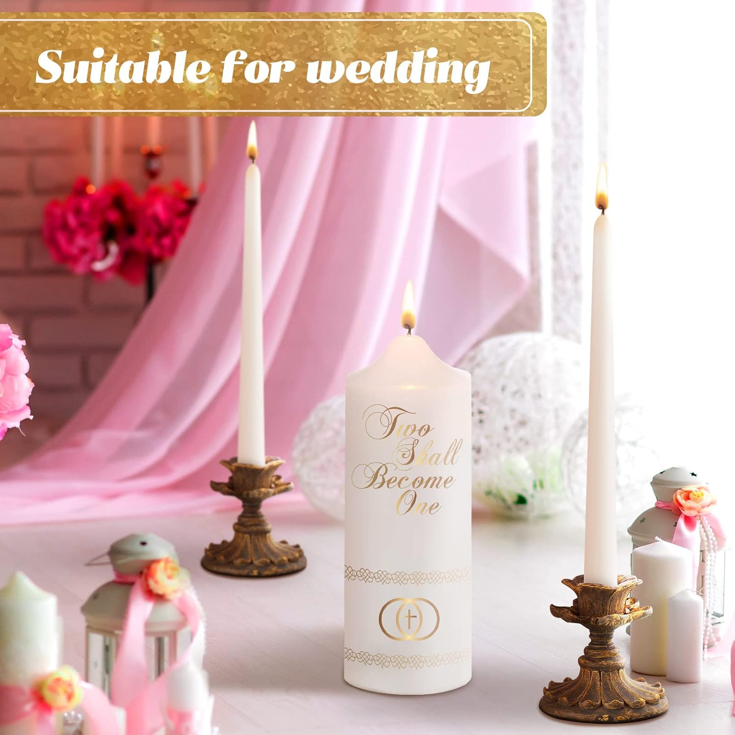 Frienda Unity Taper Candle Set - 3-Piece Cross Design