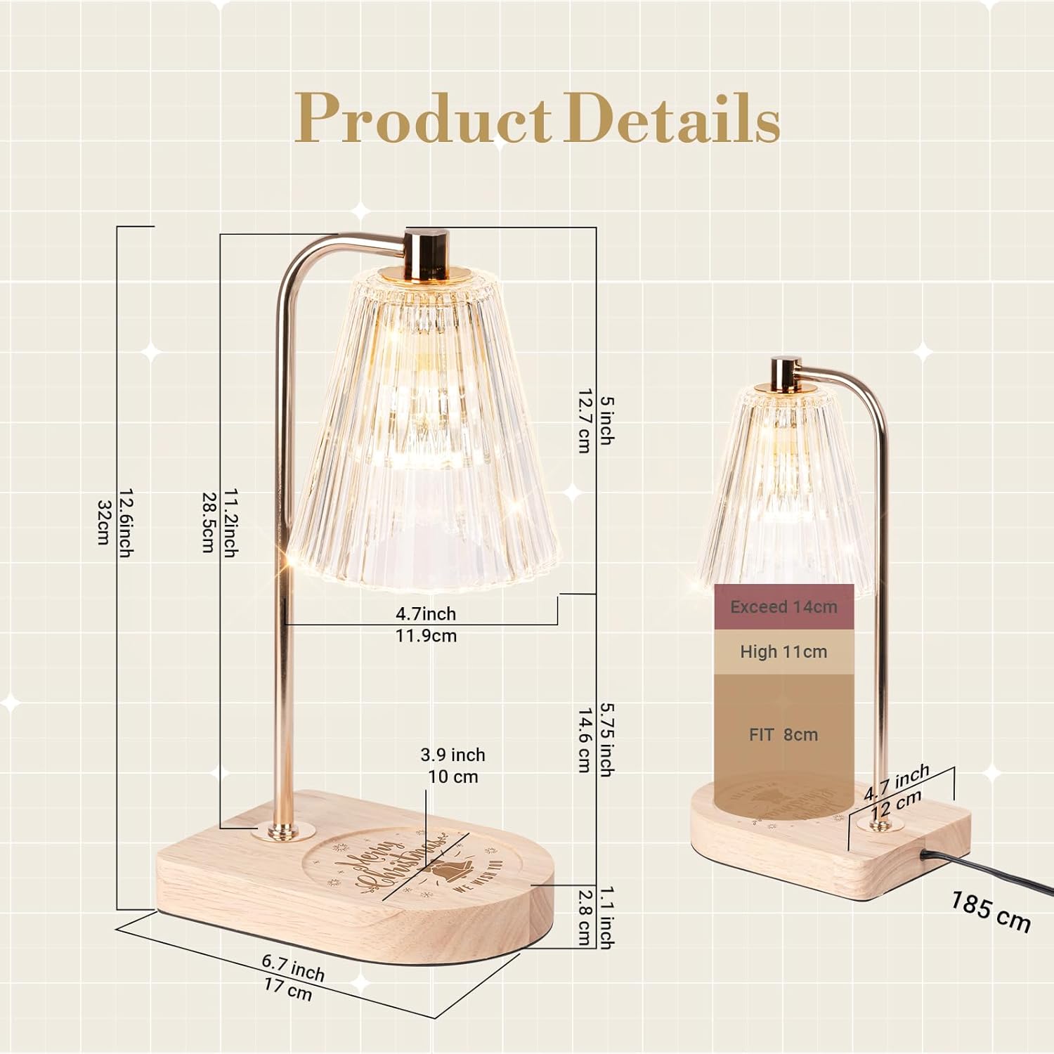 Marycele Candle Warmer Lamp Christmas Gift for Mom F flameless safe
