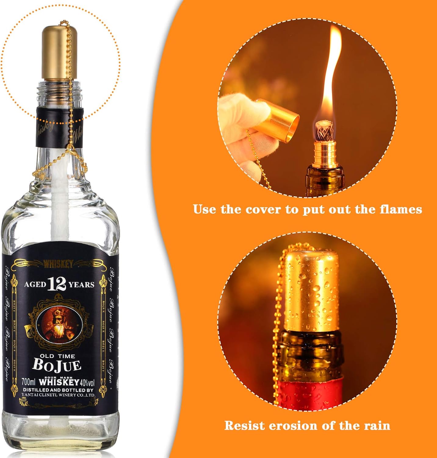 Nuanchu 8-Piece Wine Bottle Torch Lamp Kit for Home Kitchen