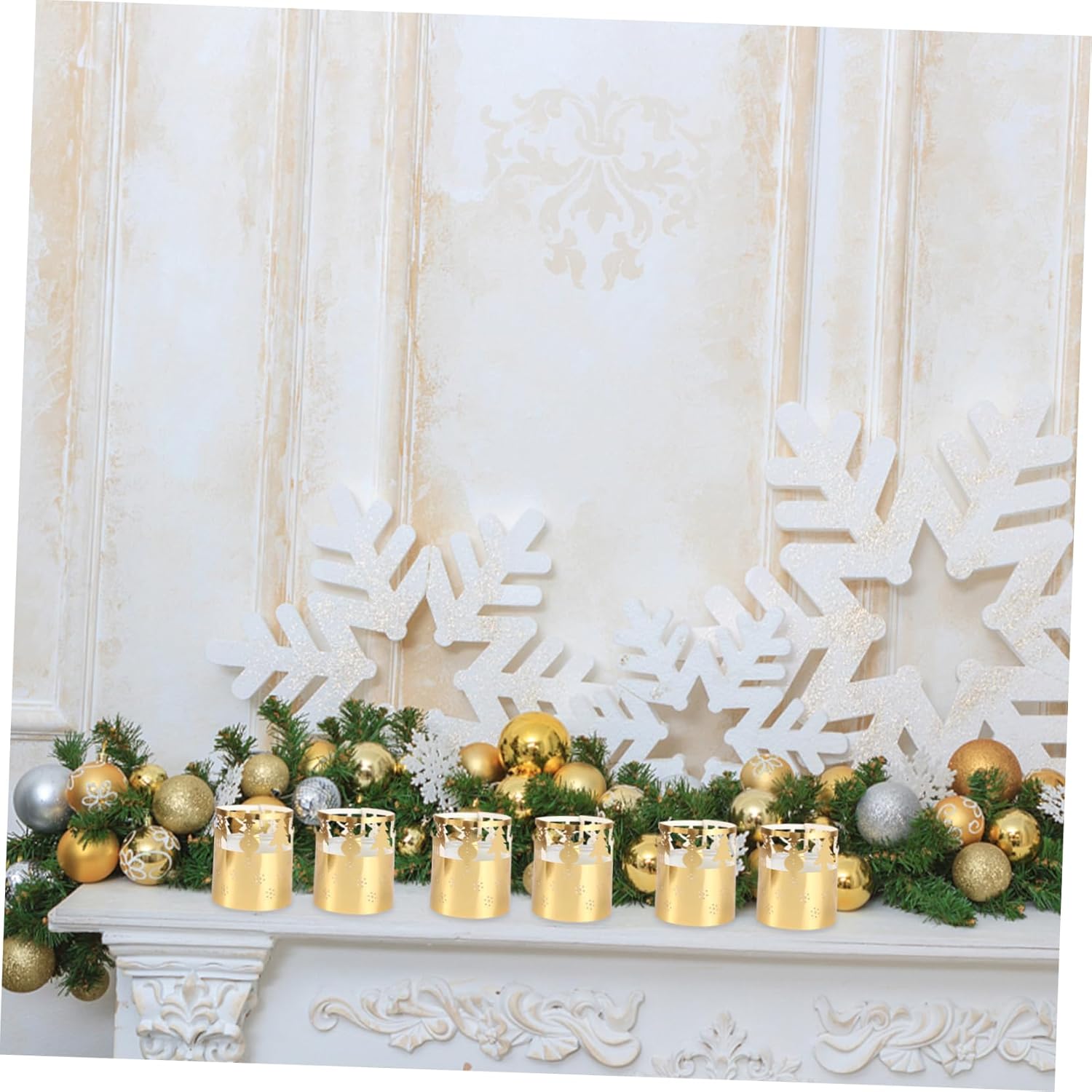 50-Piece Snowflake Candle Lampshade Xmas Decor Set
