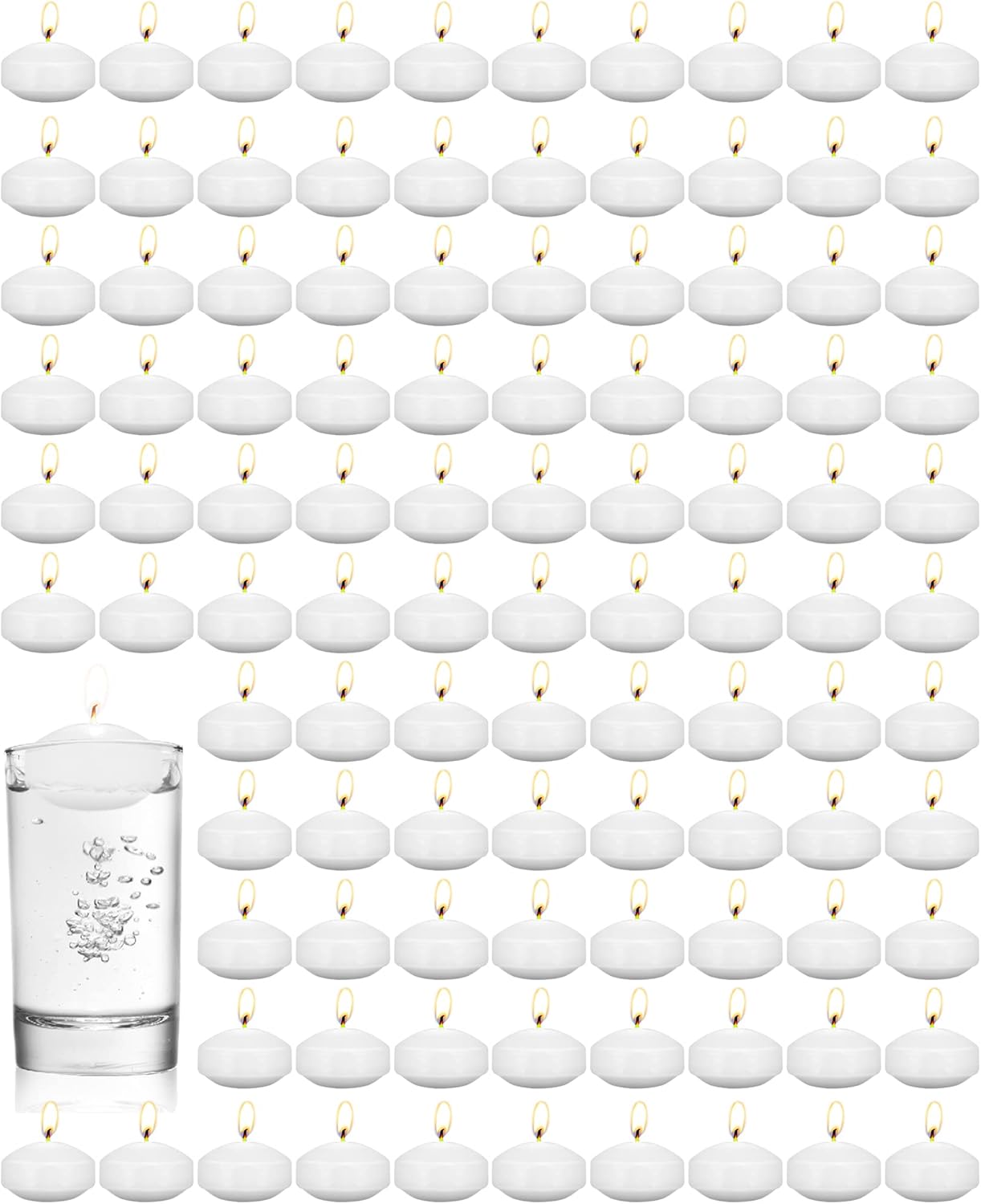 Treela 80-Piece 173 Unscented Floating Candles for Weddings Parties
