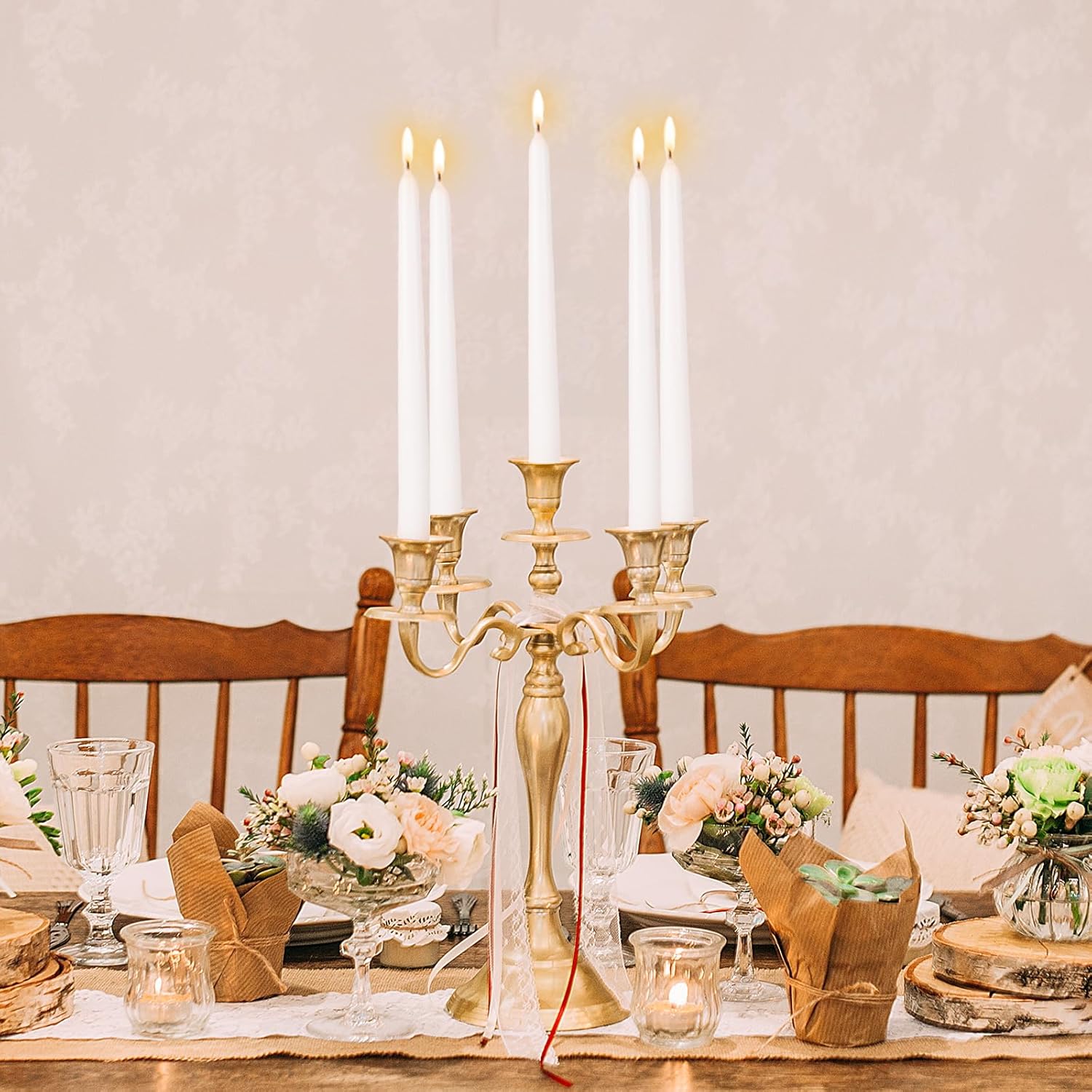 Tstag 10x White Taper Candles