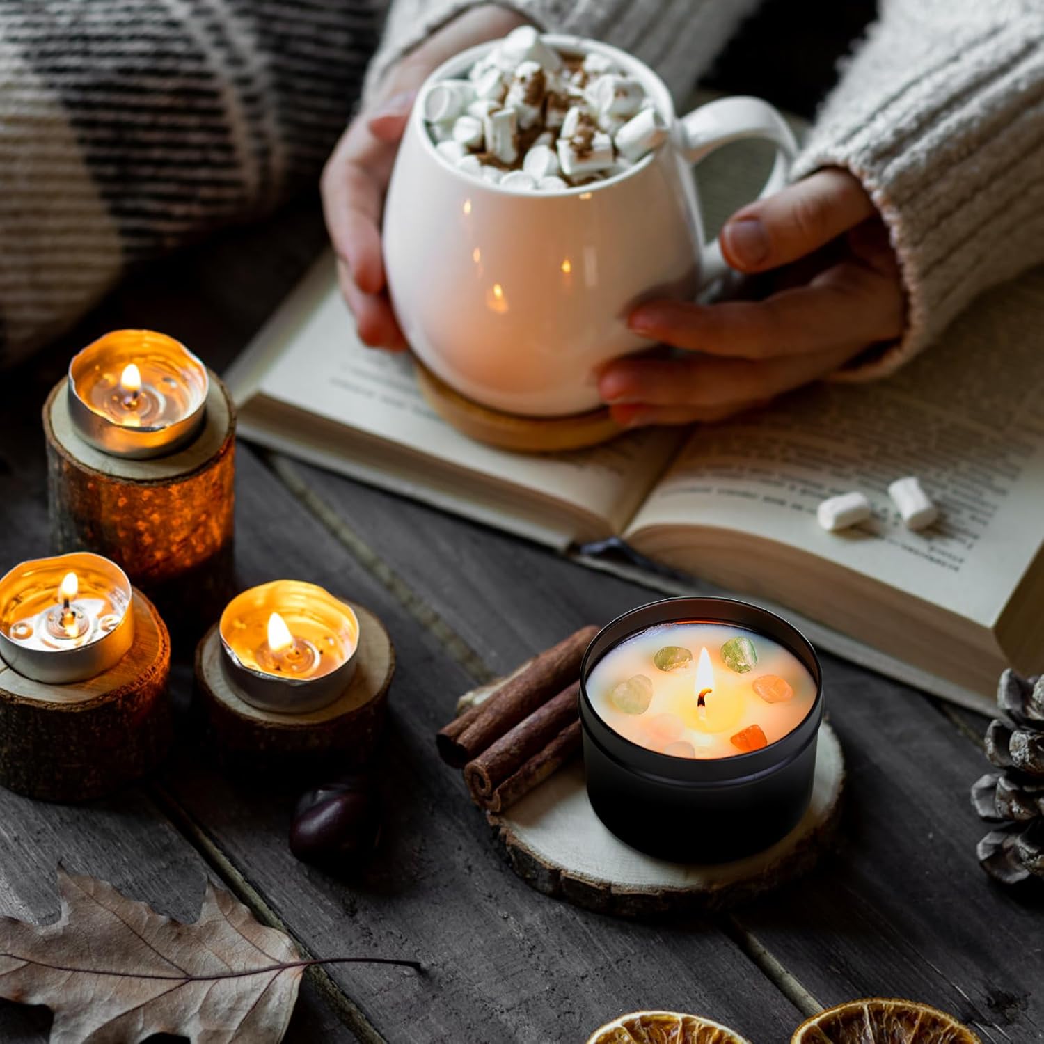 CONNOO 48-Piece Candle Tins Set