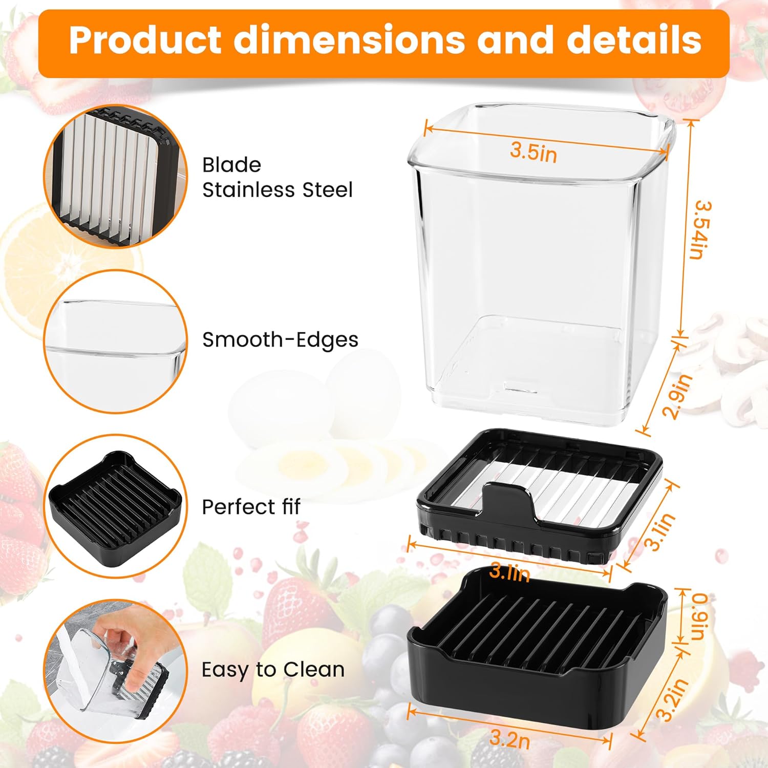 2-Pack Fruit Slicer Cup with Push Plate Durable Safe Kitchen Gadget