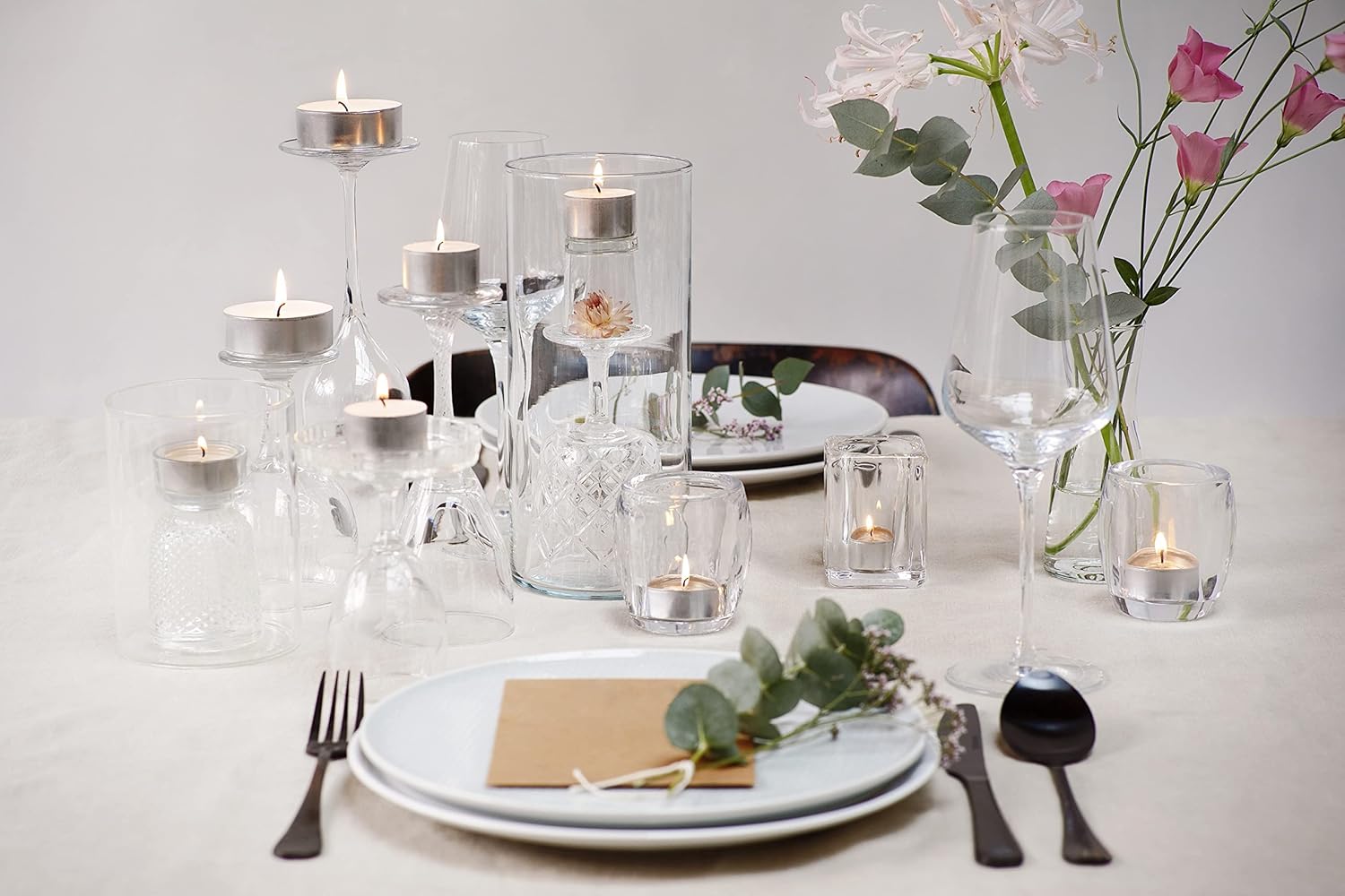 70 Count White Tea Lights Long-Burning 6 Hours