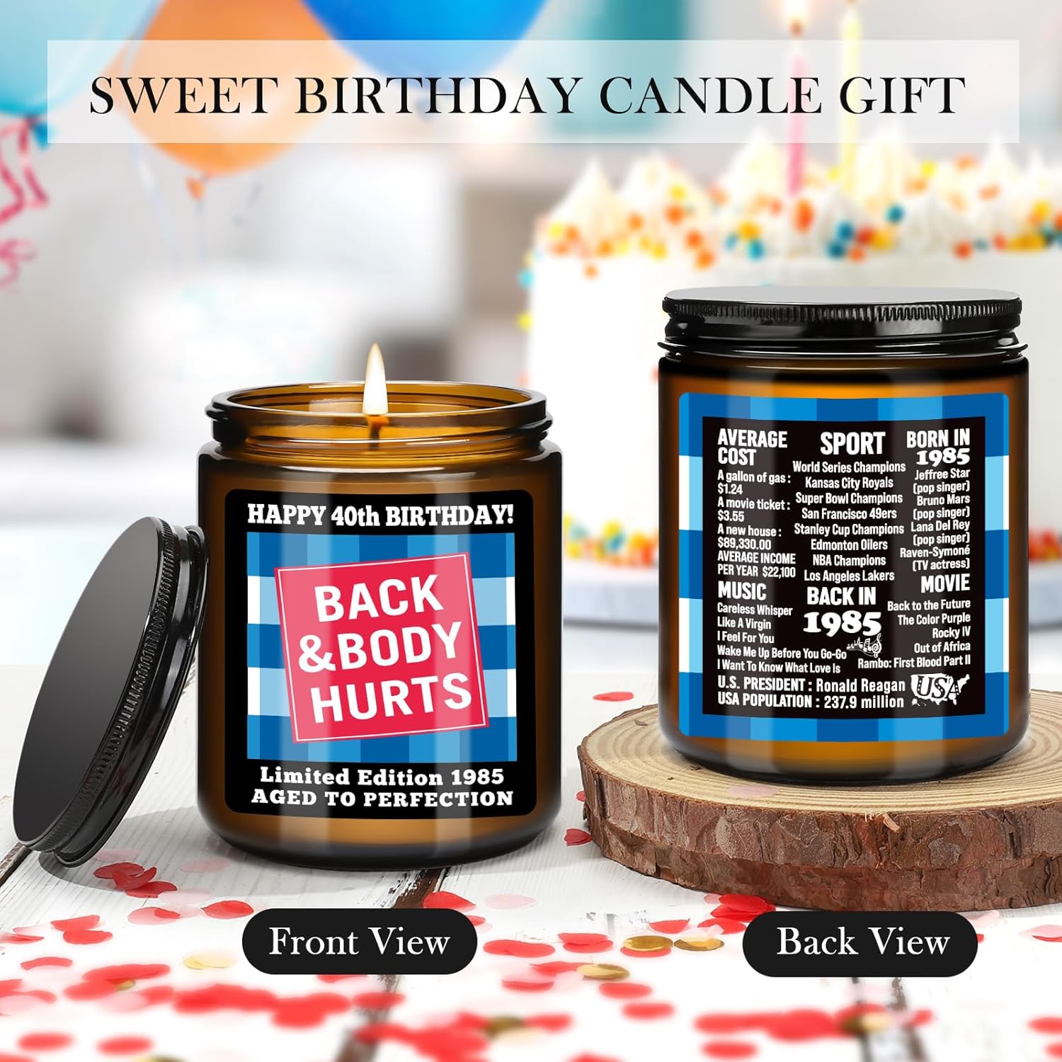 40th Birthday Candle for Women Men