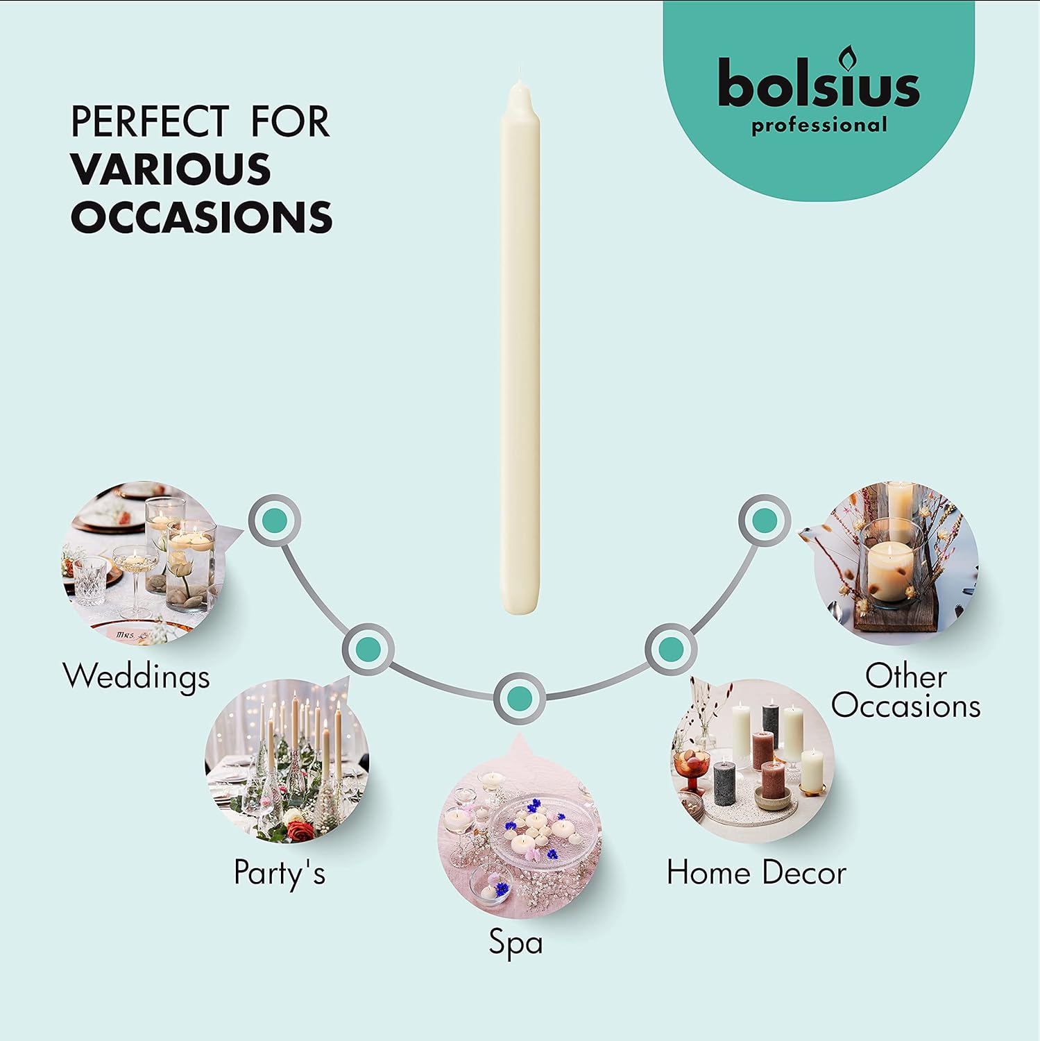 BOLSIUS Ivory Candlesticks Bulk Pack