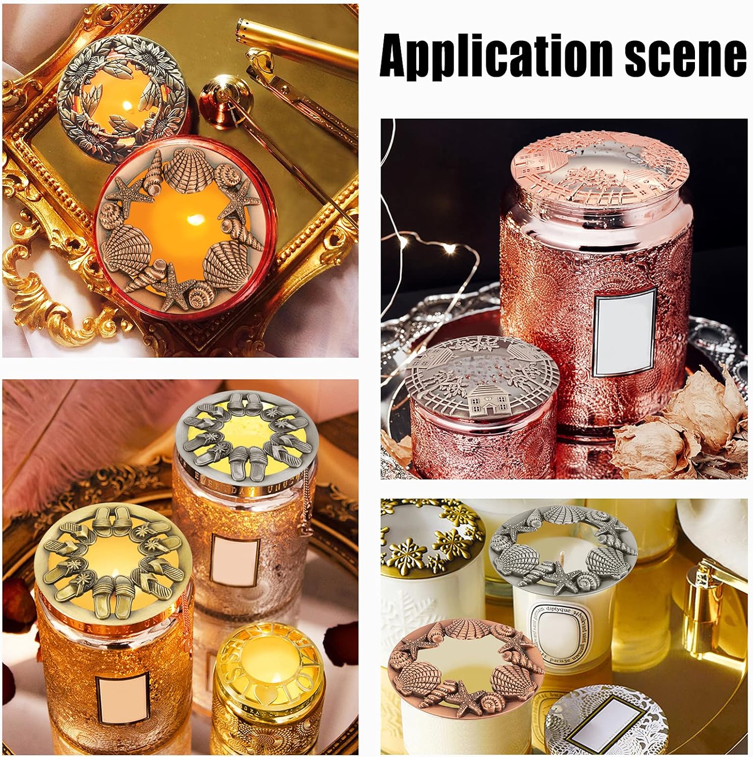 GORGECRAFT Candle Toppers Elegant Candle Shade Extensions for Even Burn Silver