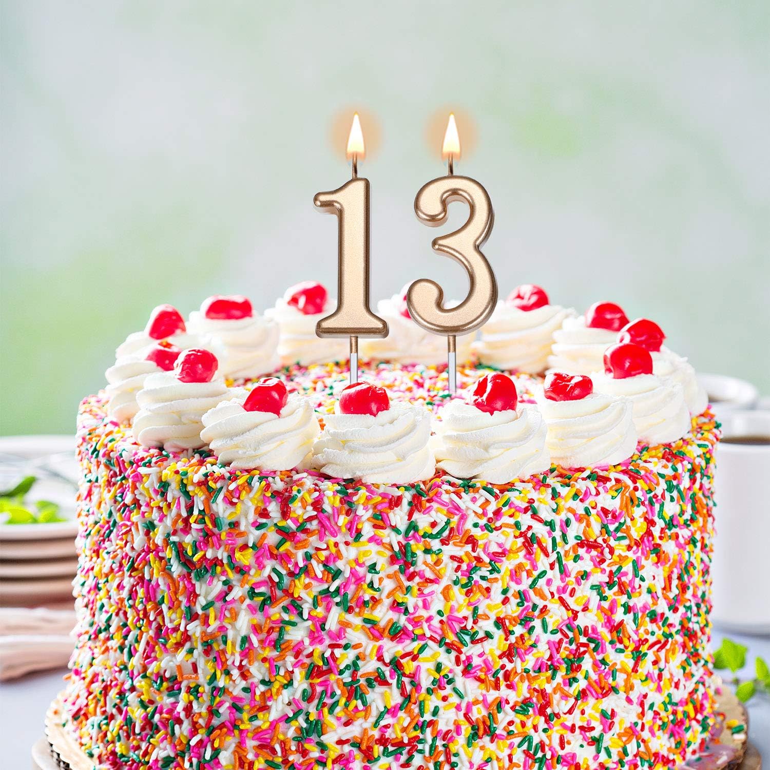 13th Birthday Candles - Elegant 354 Cake Topper for Parties