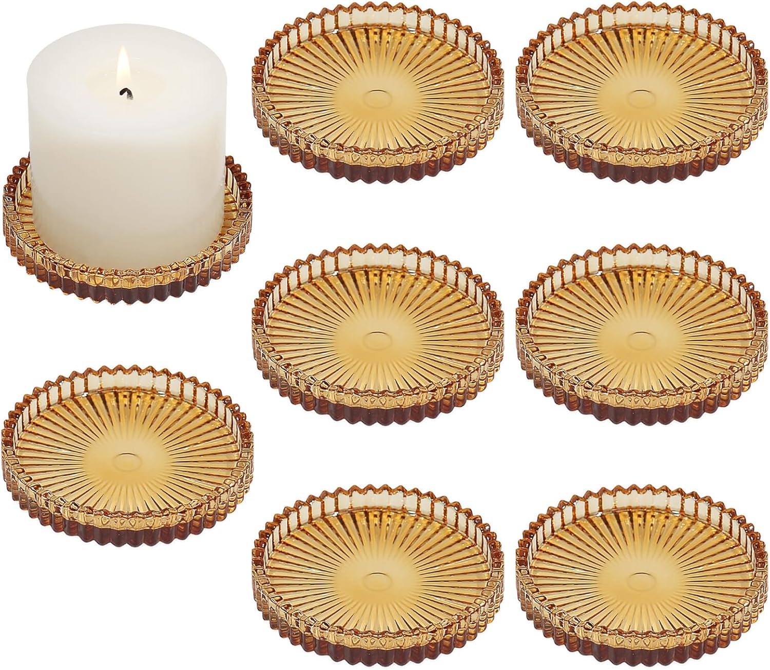 Vixdonos 8-Piece Gear Candle Holder Set
