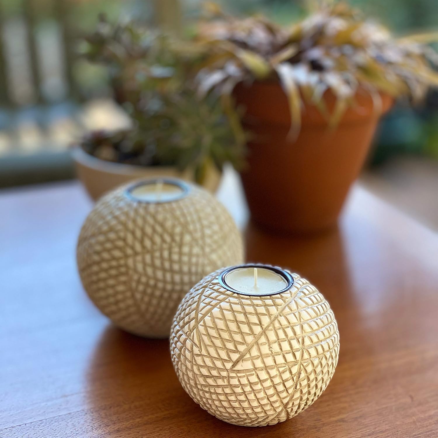 Elegant Orb Candle Holder Set 2-Pack