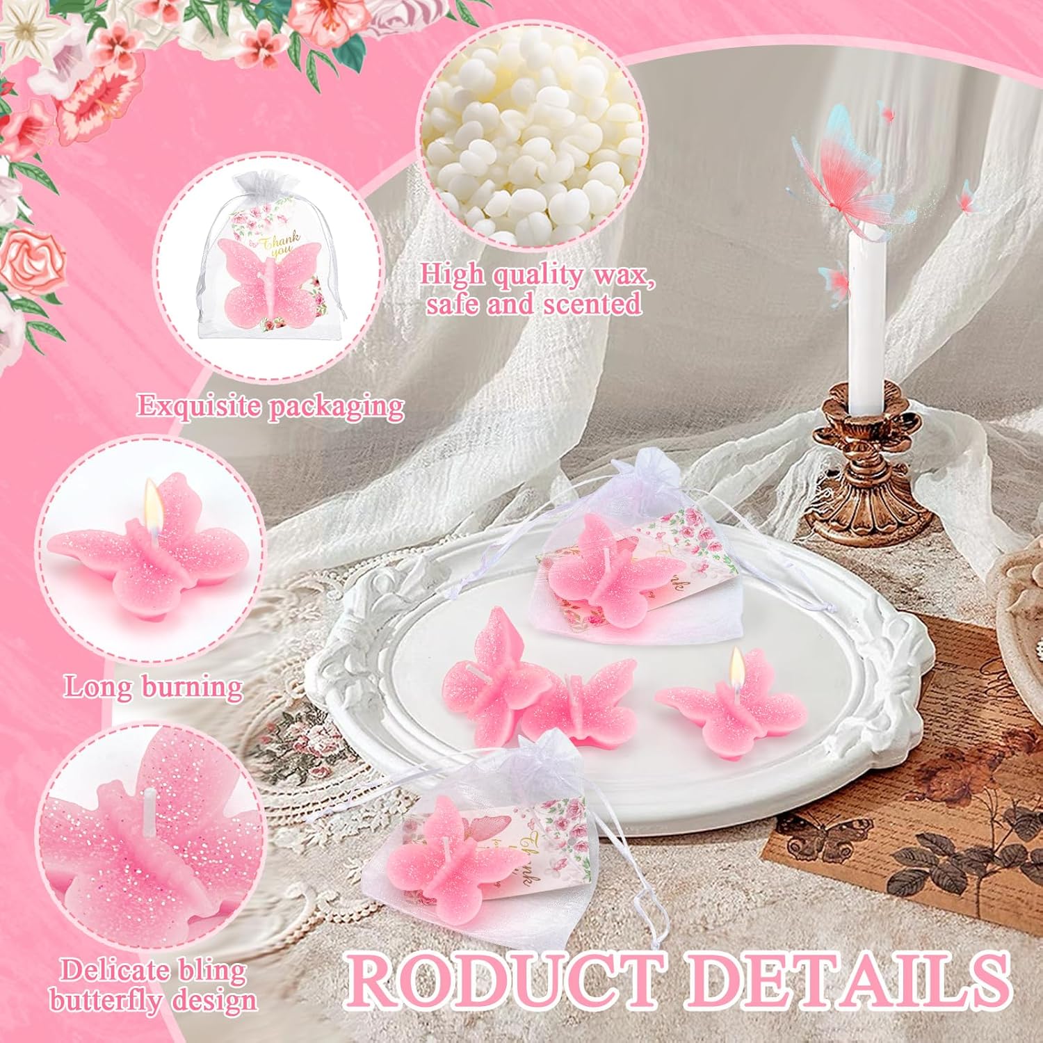 50-Set Butterfly Baby Shower Party Favor Set