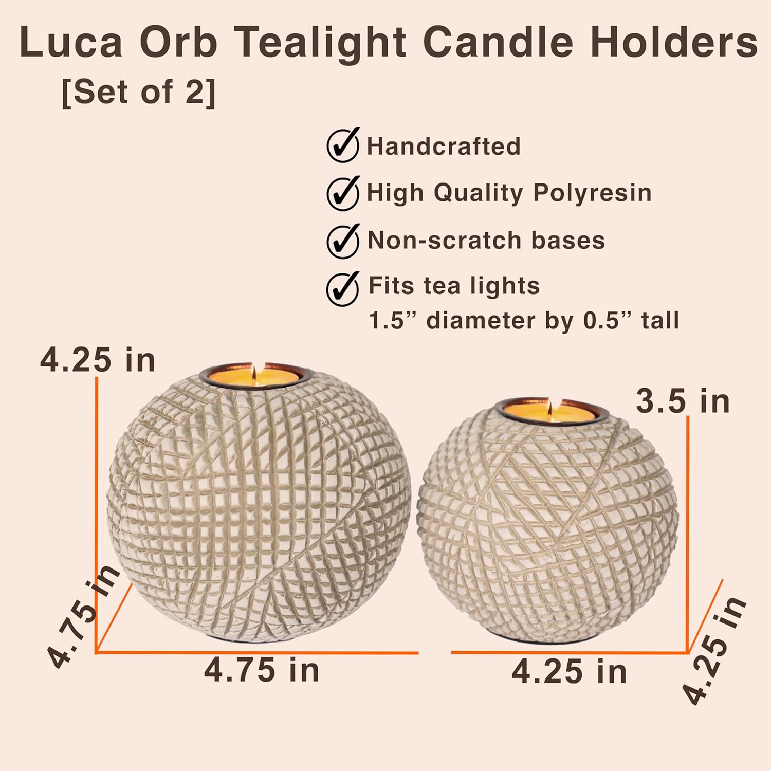 Elegant Orb Candle Holder Set 2-Pack
