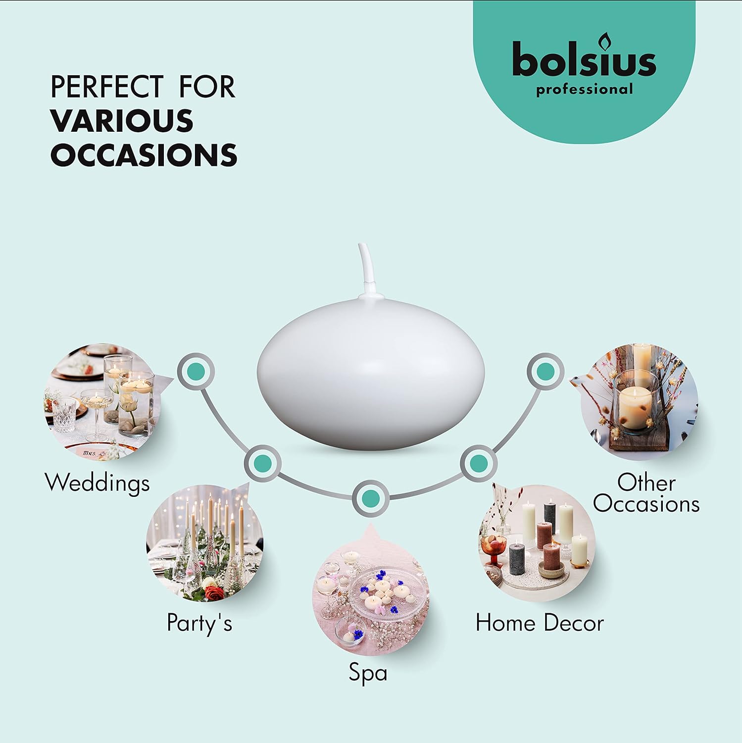 Bolsius Unscented 175 Floating Candles - Set of 40