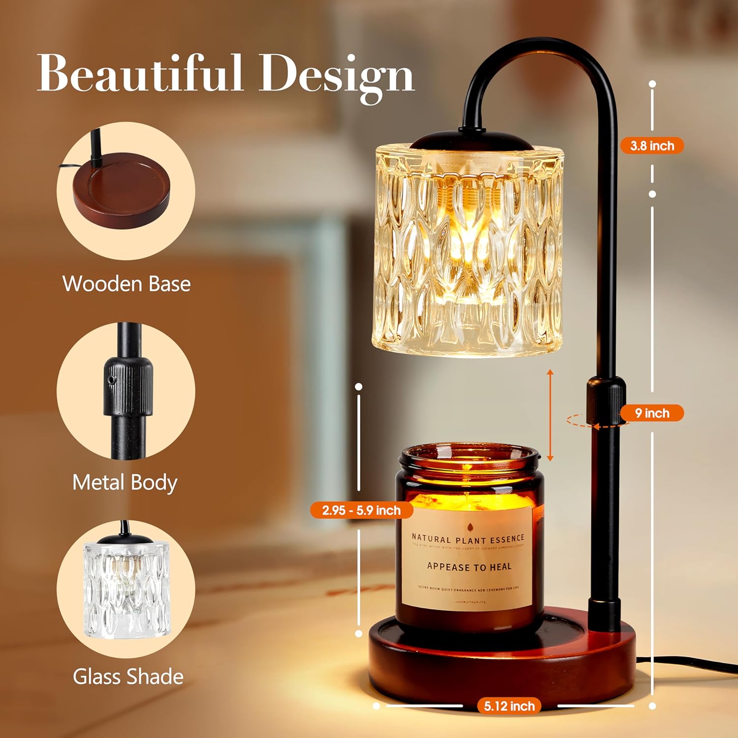 Briever Dimmable Candle Warmer Lamp