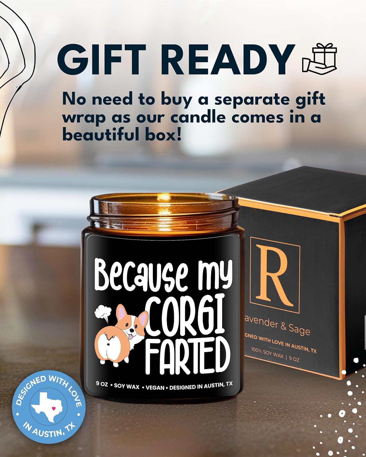 Funny Corgi Candle