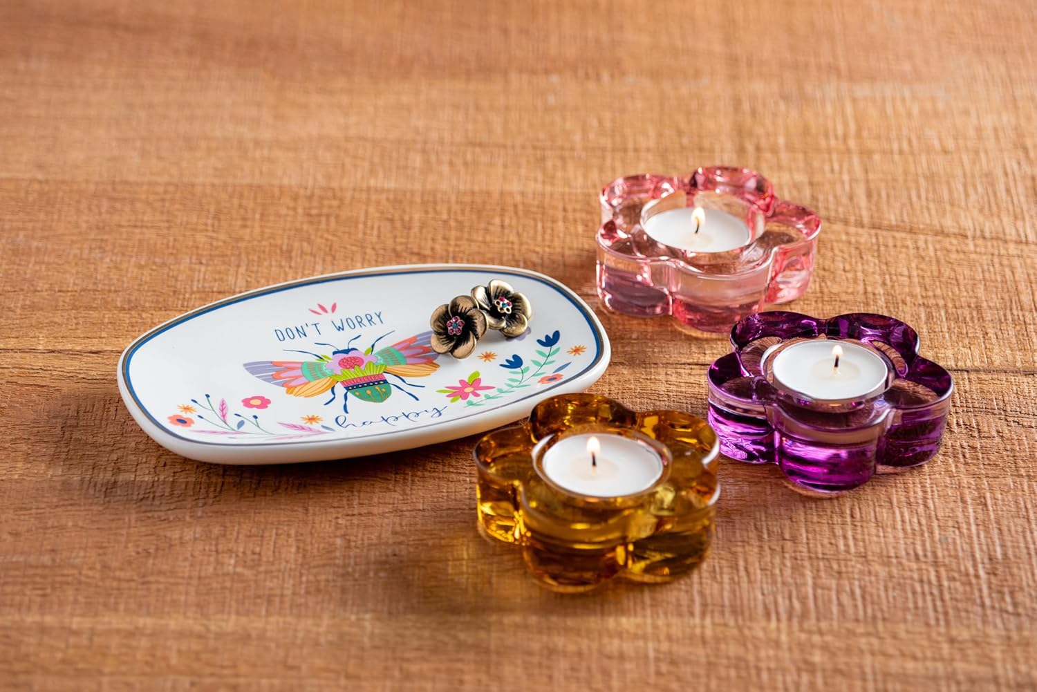 Karma Glass Tealight Candle Holder