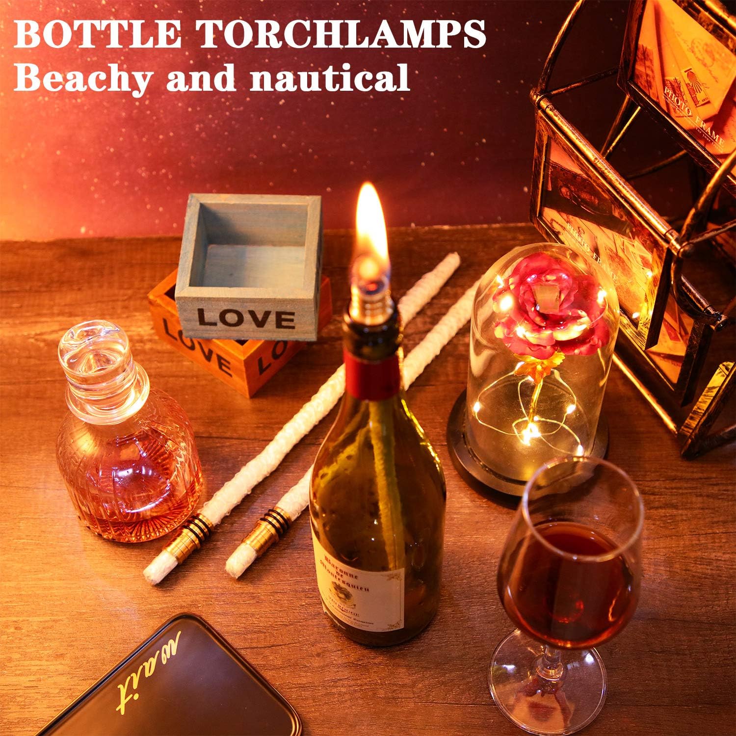 12-Piece Wine Bottle Torch Wicks and Holder Kit