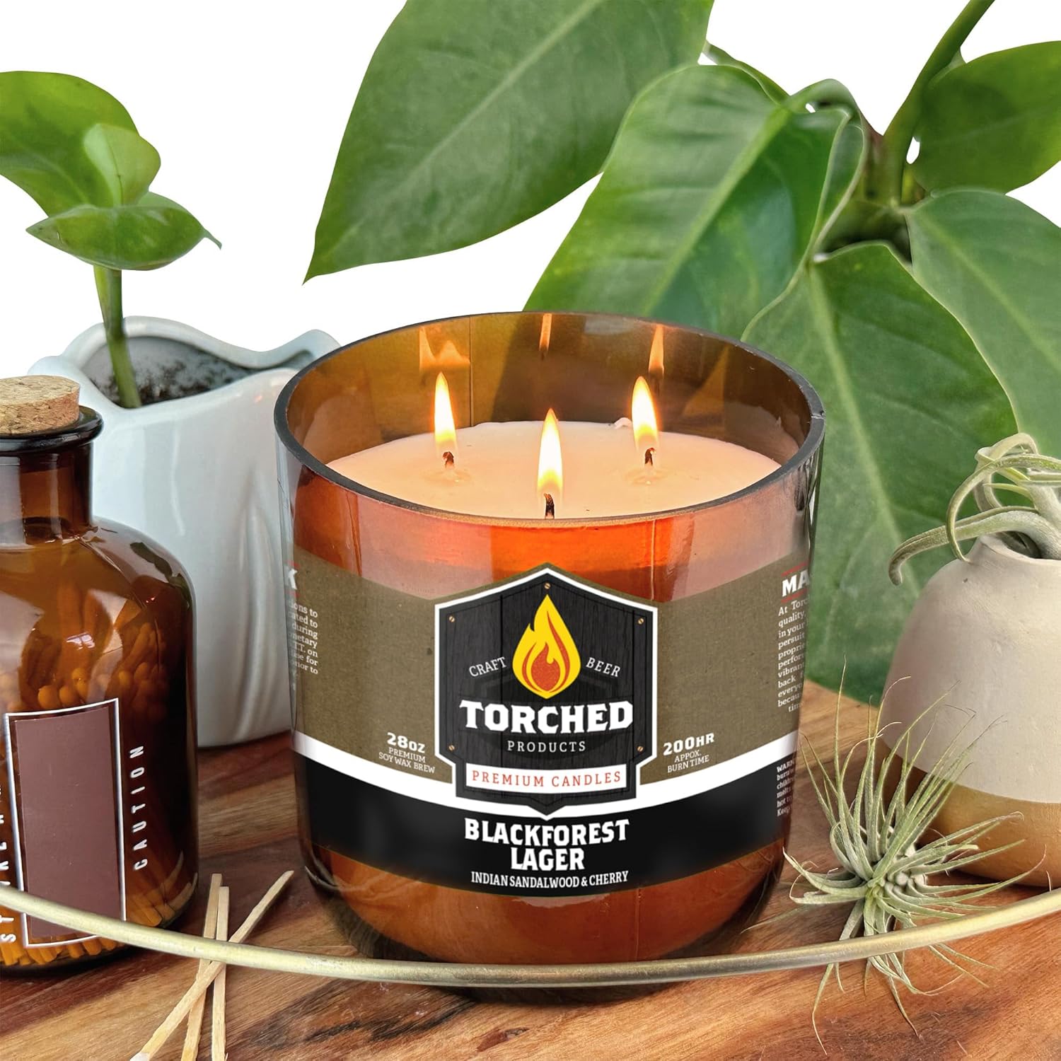 Torched Beer Scented Candles - Blackforest Lager Scent 28 oz