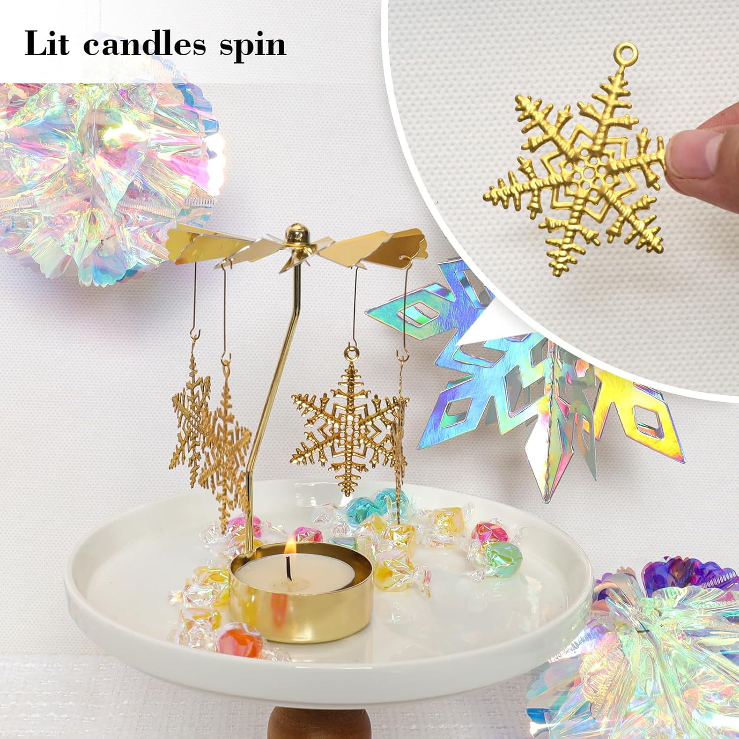 Christmas Candle Holder Set Gold