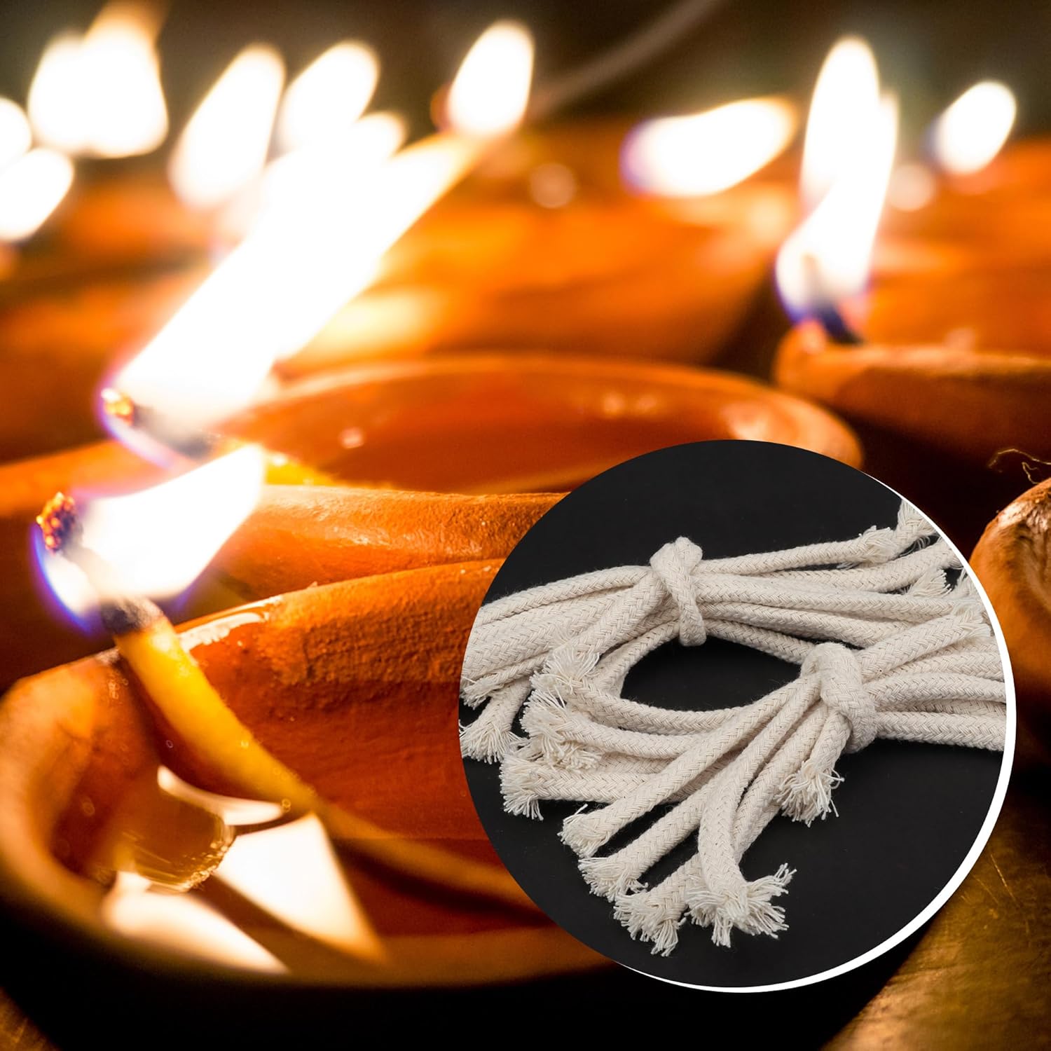 SWATOM 14 Round Cotton Oil Lamp Wicks 20 PCS