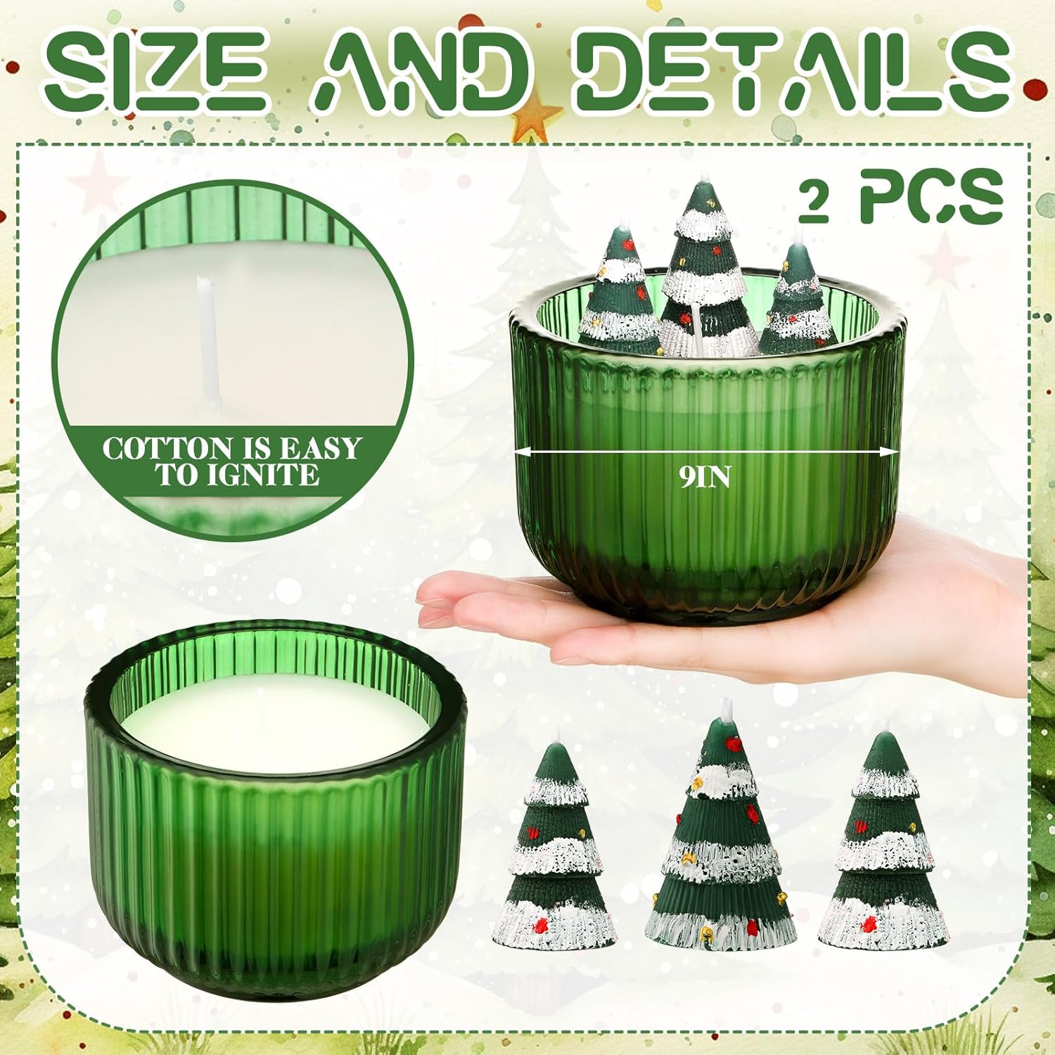 2 Christmas Tree Candles Perfect for Winter