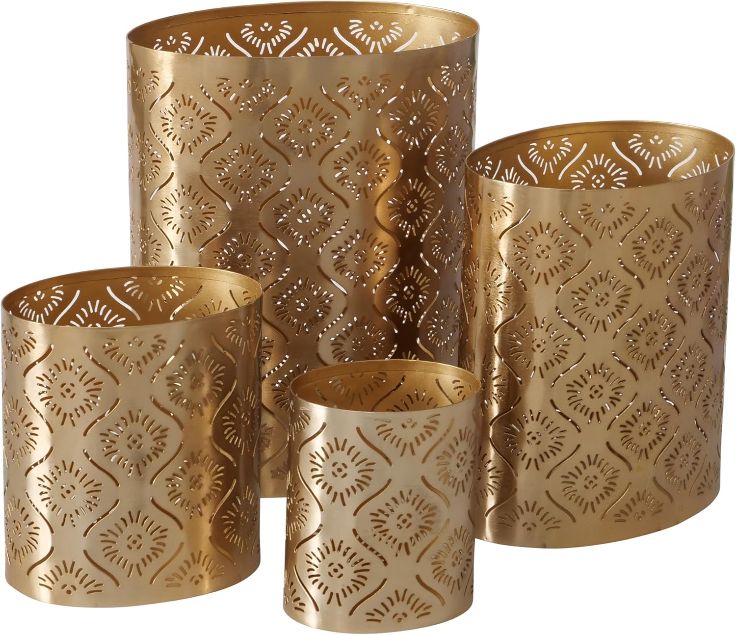 Modernist Candle Holder Set - Set of 4 - Star-Gazer Lattice Design